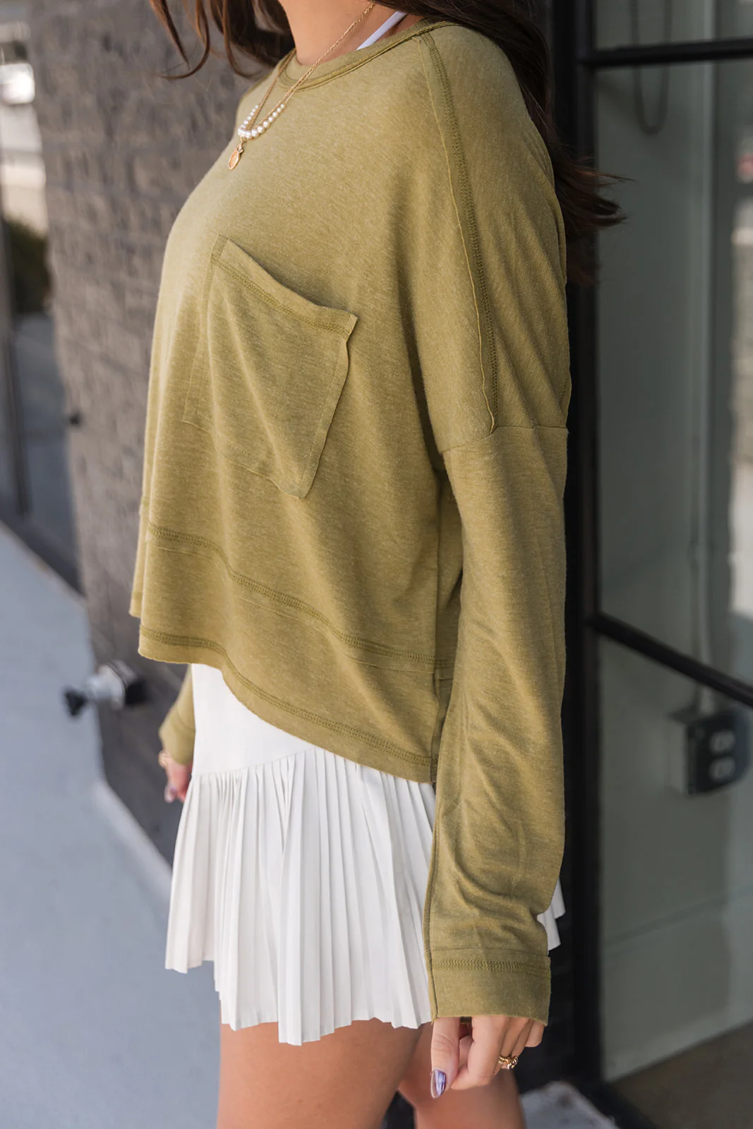Vera Front Pocket Long Sleeve Top - Image 36