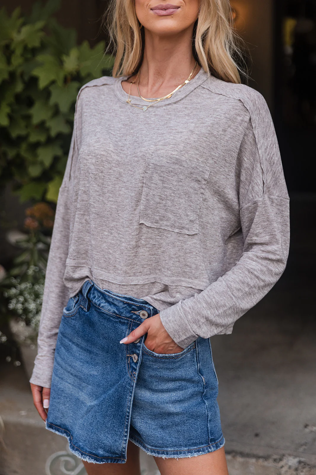 Vera Front Pocket Long Sleeve Top - Image 39