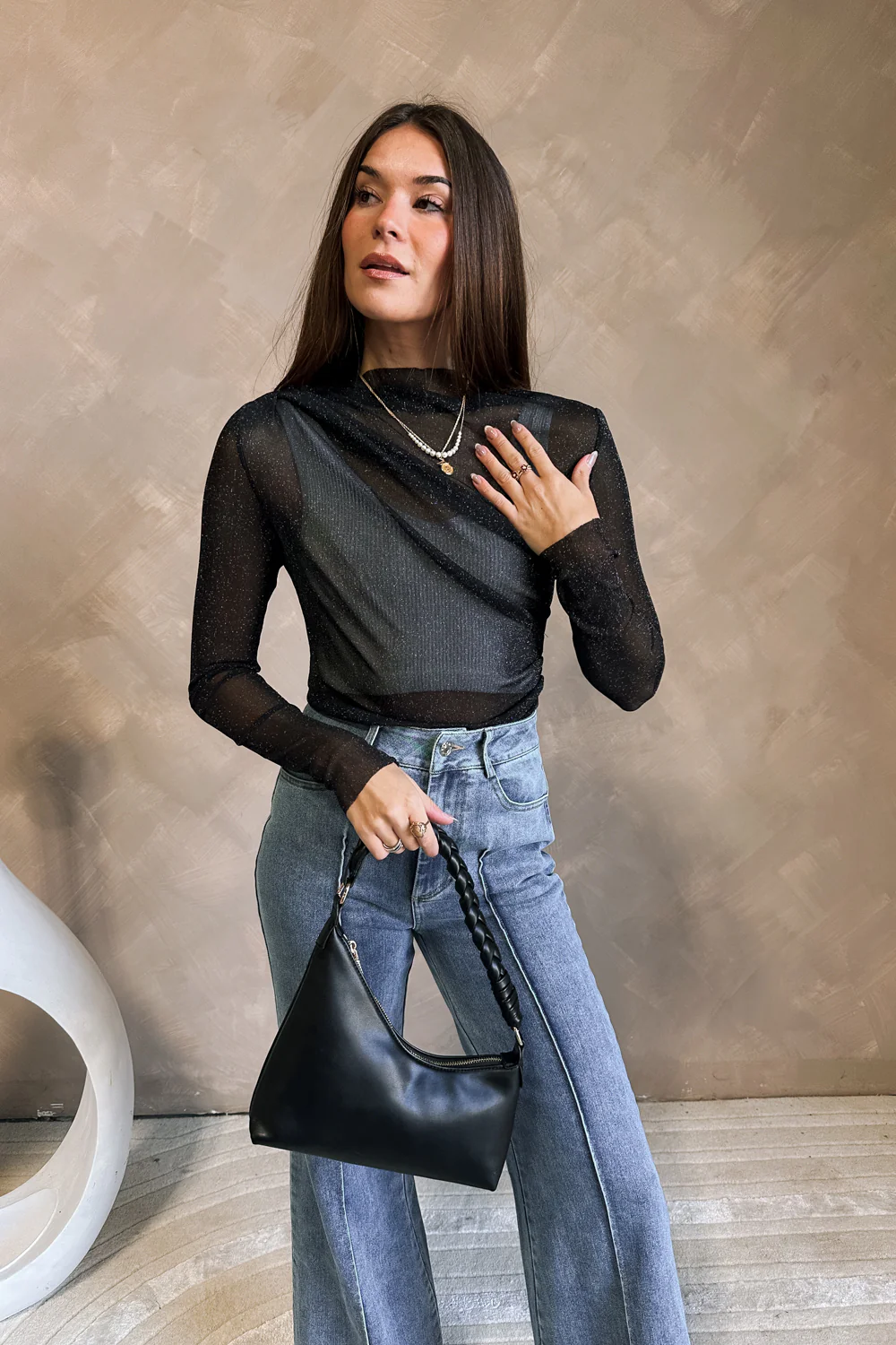 Theresa Ruched Sparkle Bodysuit - Image 9