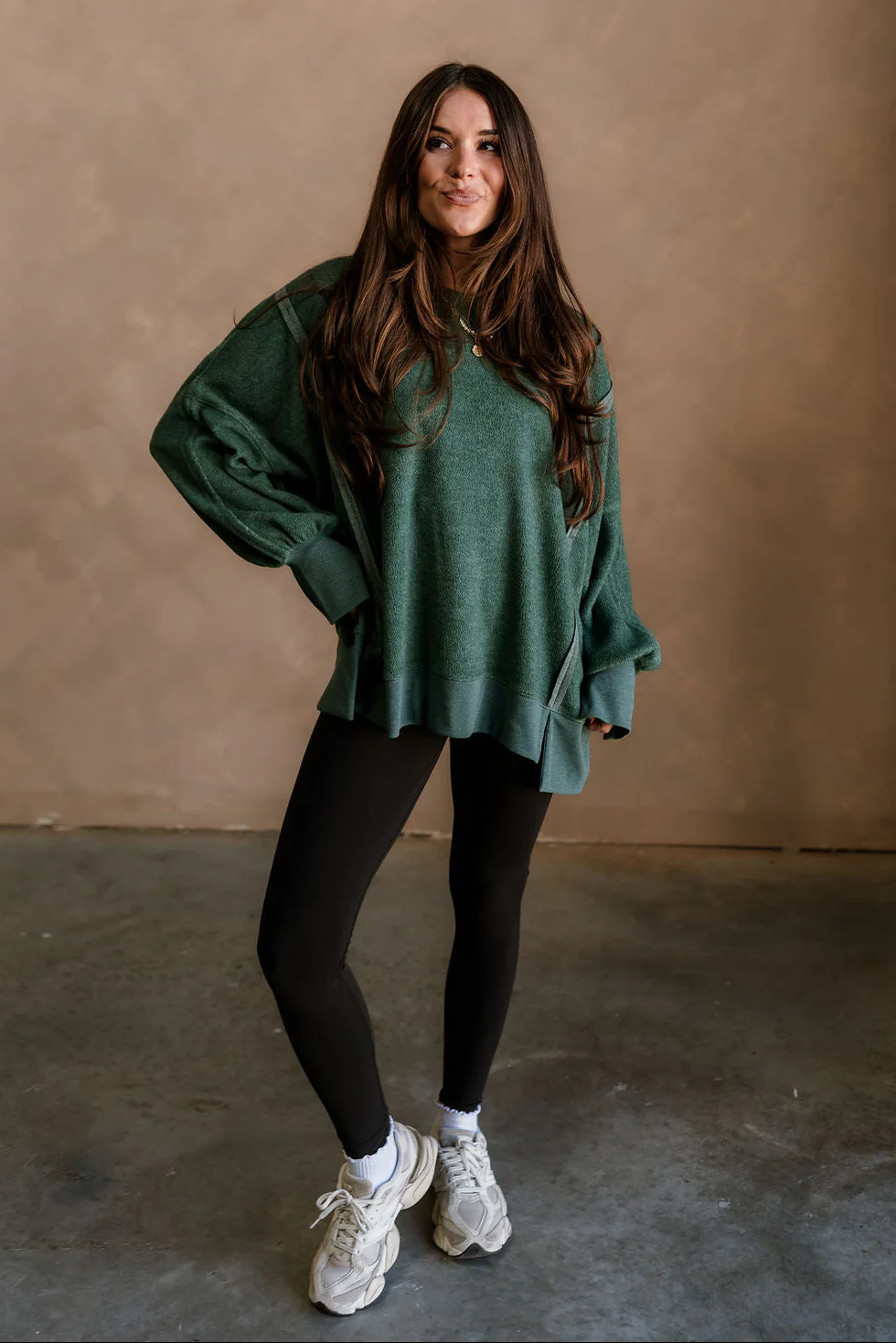 Nylah Dark Green Long Sleeve Sweatshirt - Image 3