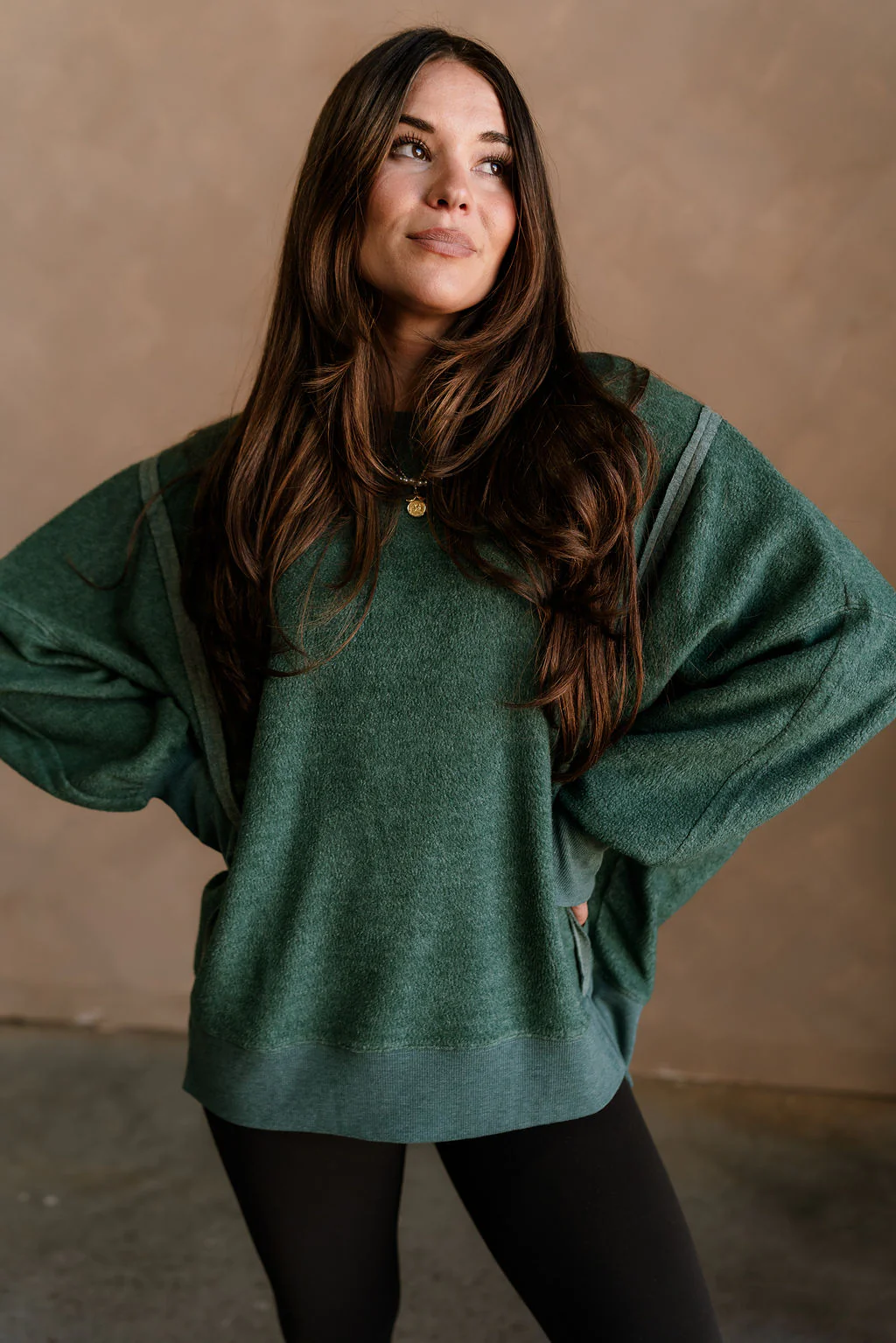 Nylah Dark Green Long Sleeve Sweatshirt - Image 5
