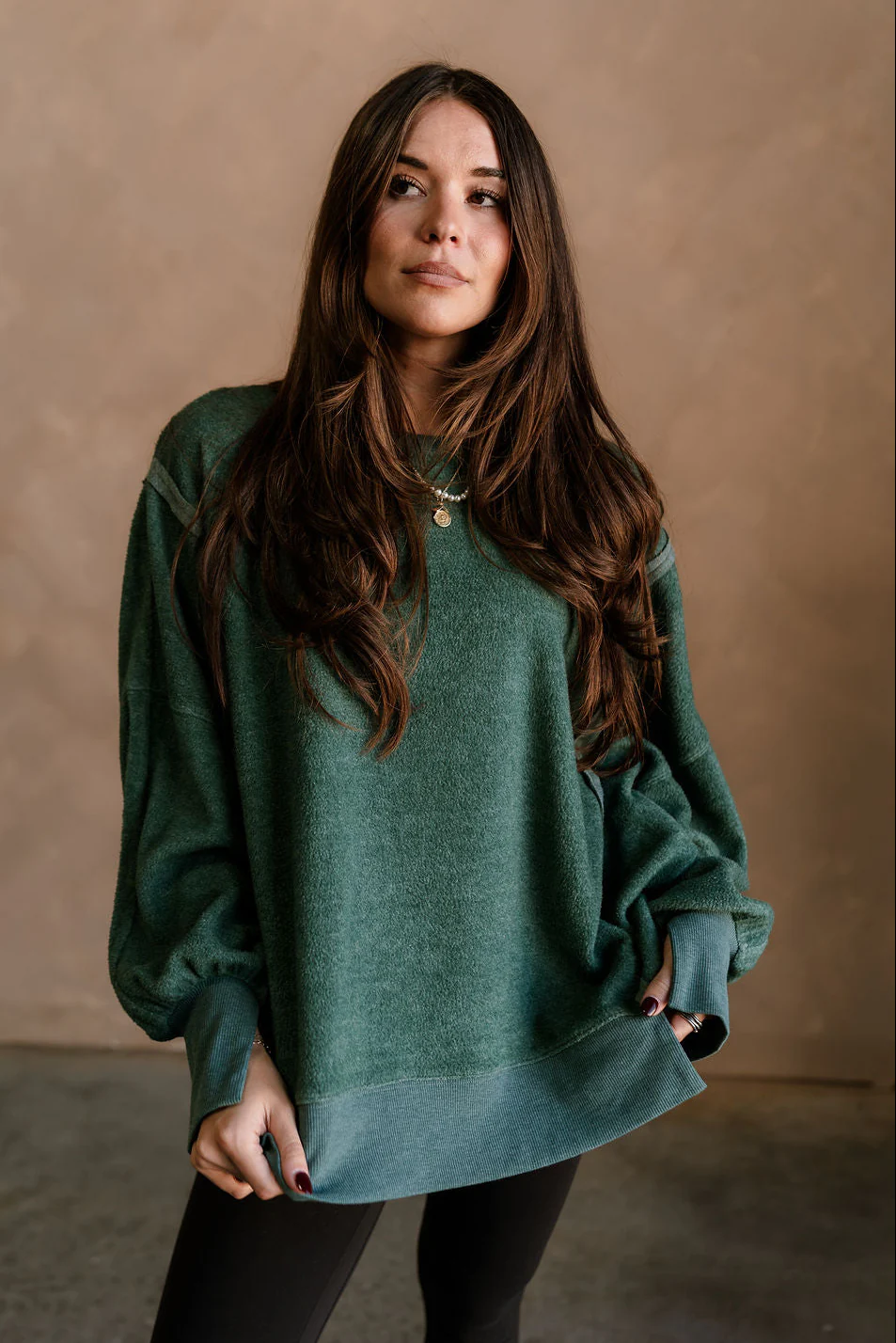 Nylah Dark Green Long Sleeve Sweatshirt - Image 6