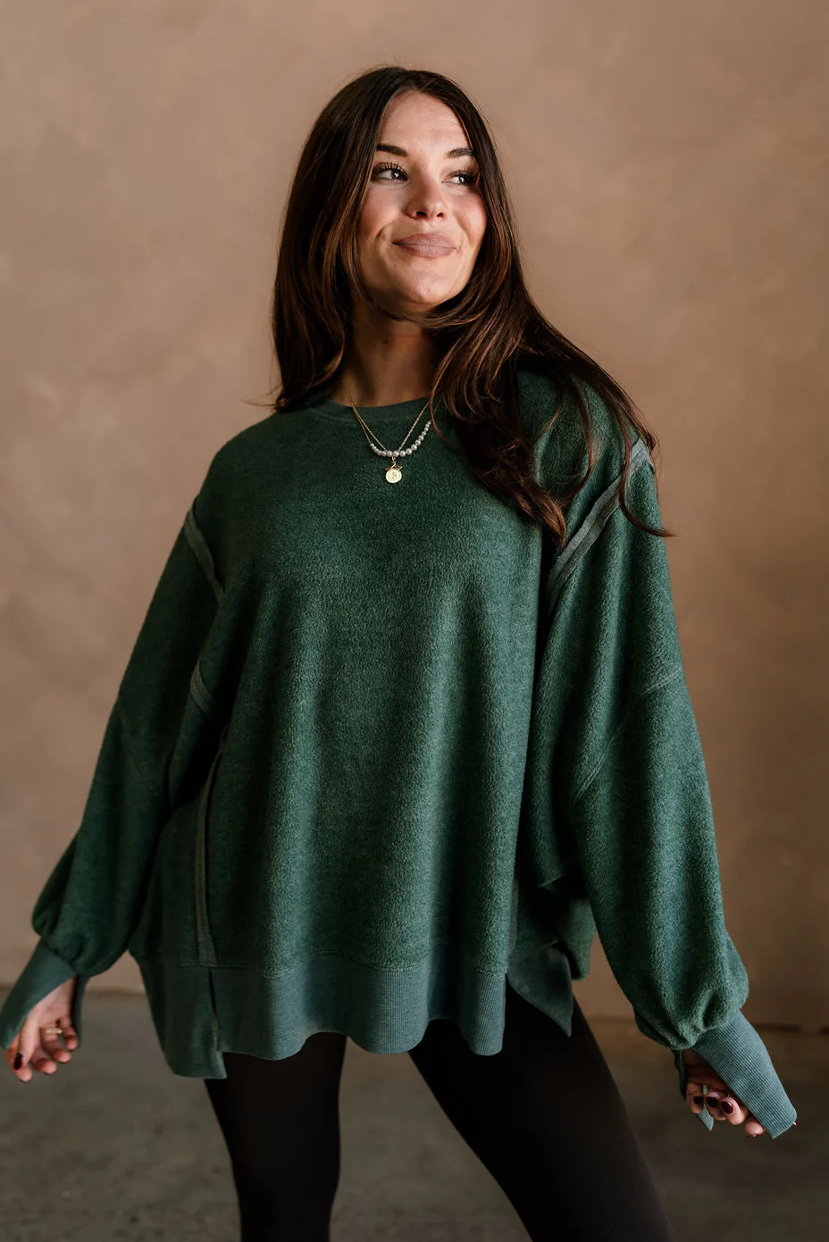 Nylah Dark Green Long Sleeve Sweatshirt - Image 8