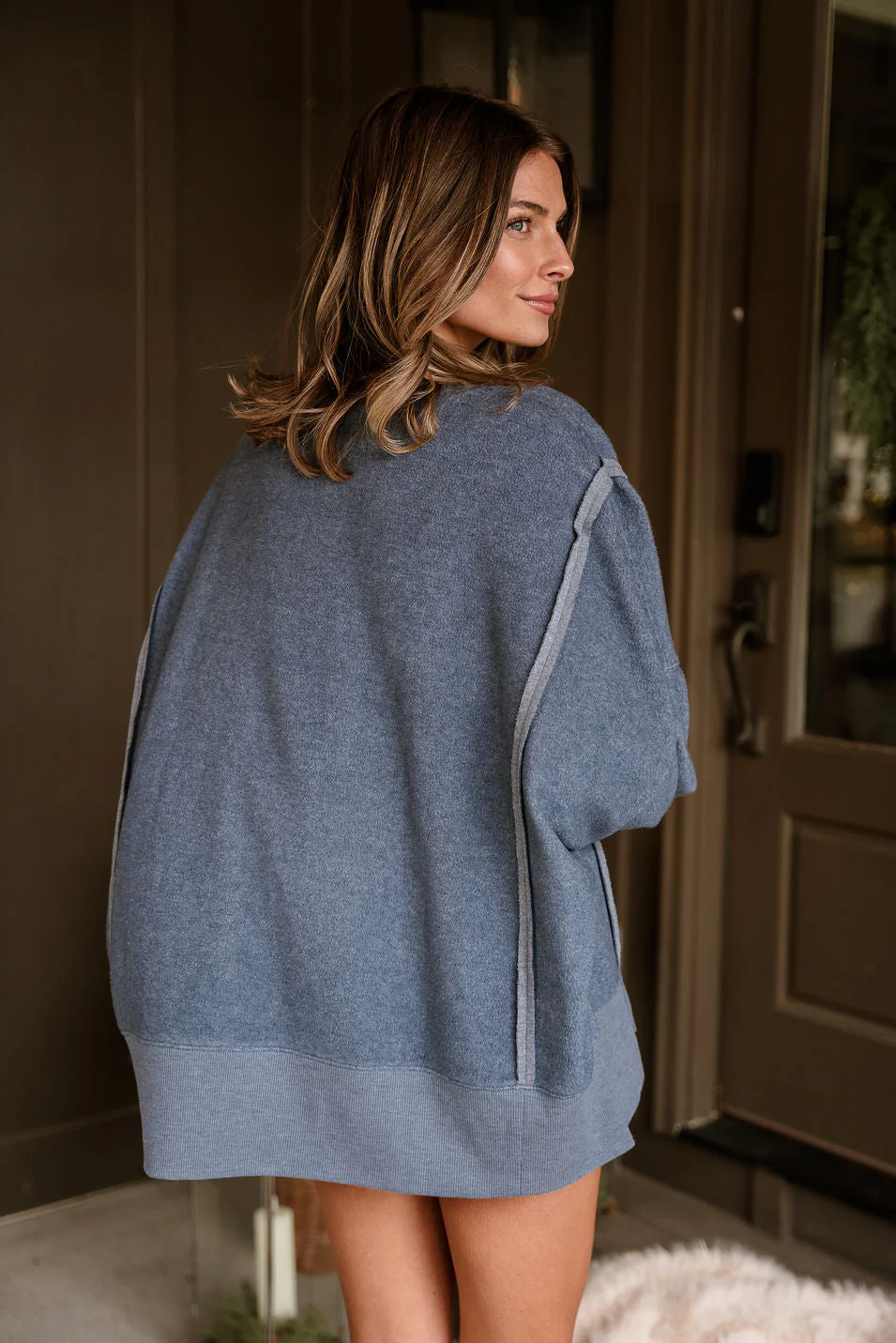 Nylah Dusty Navy Long Sleeve Sweatshirt - Image 13