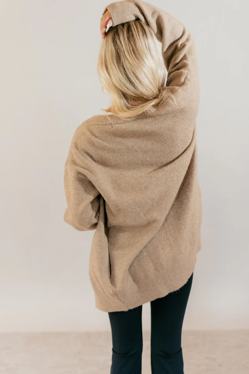 Oaklynn Mocha Oversized Cardigan - Image 7
