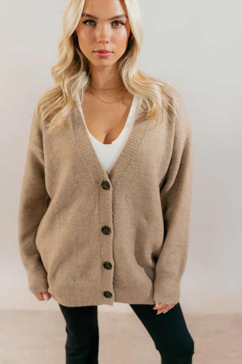Oaklynn Mocha Oversized Cardigan - Image 9