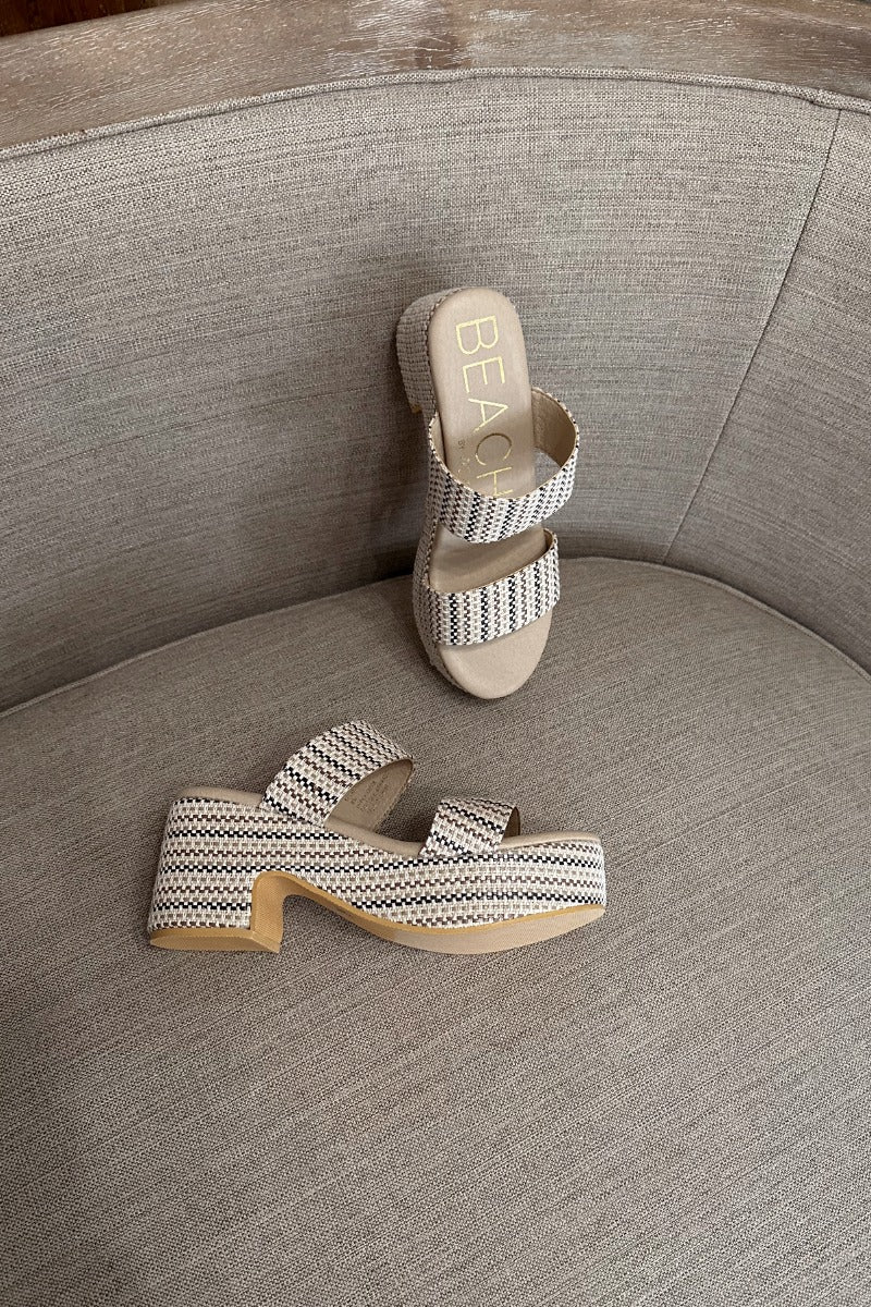 Ocean Ave Platform Sandal in Ivory Mosaic
