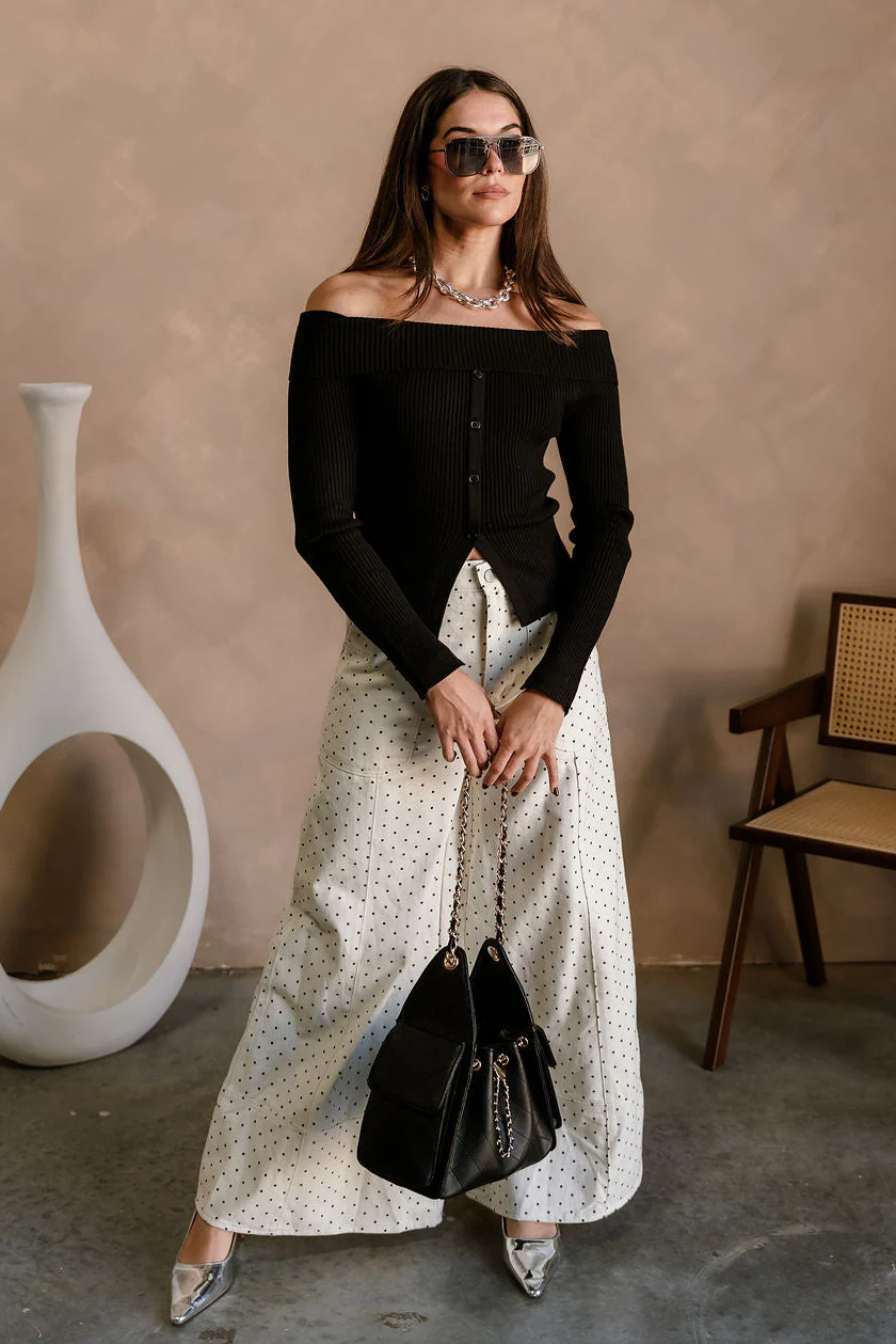 Olivia Cream Polka Dot Wide Leg Jeans - Image 3