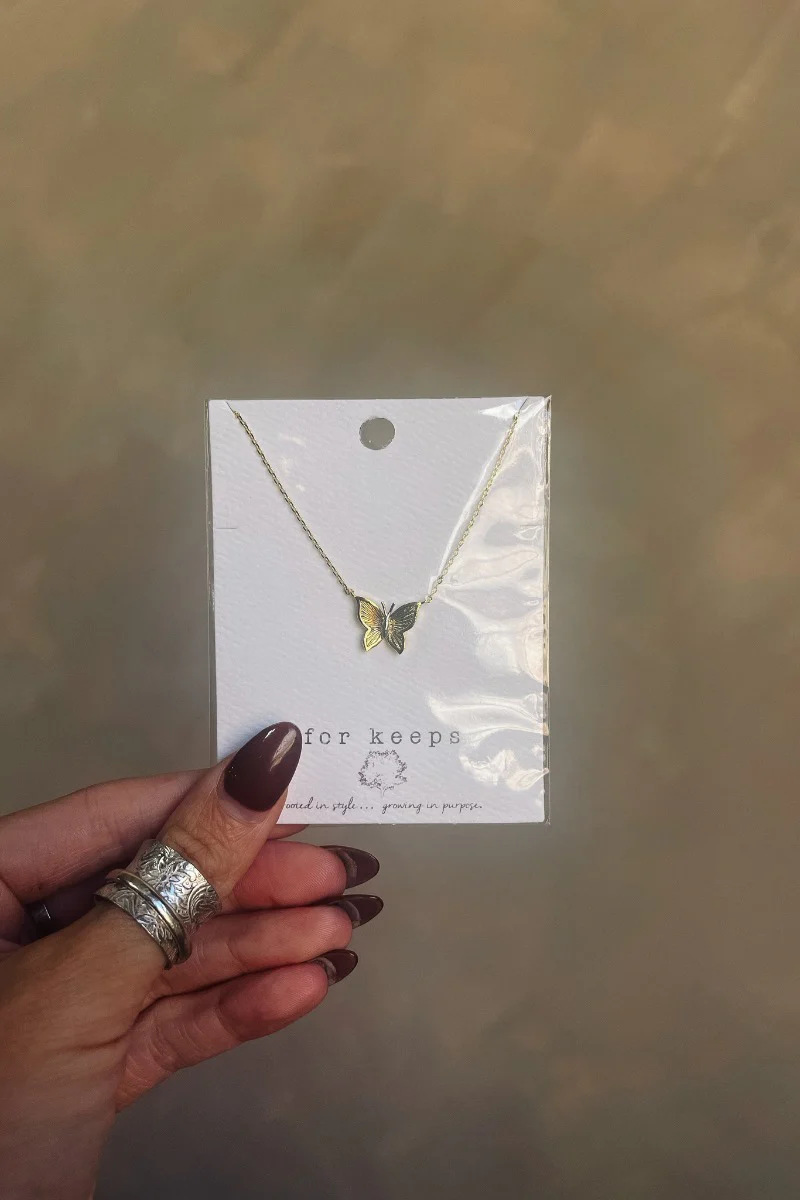 Olivia Gold & Silver Butterfly Necklace
