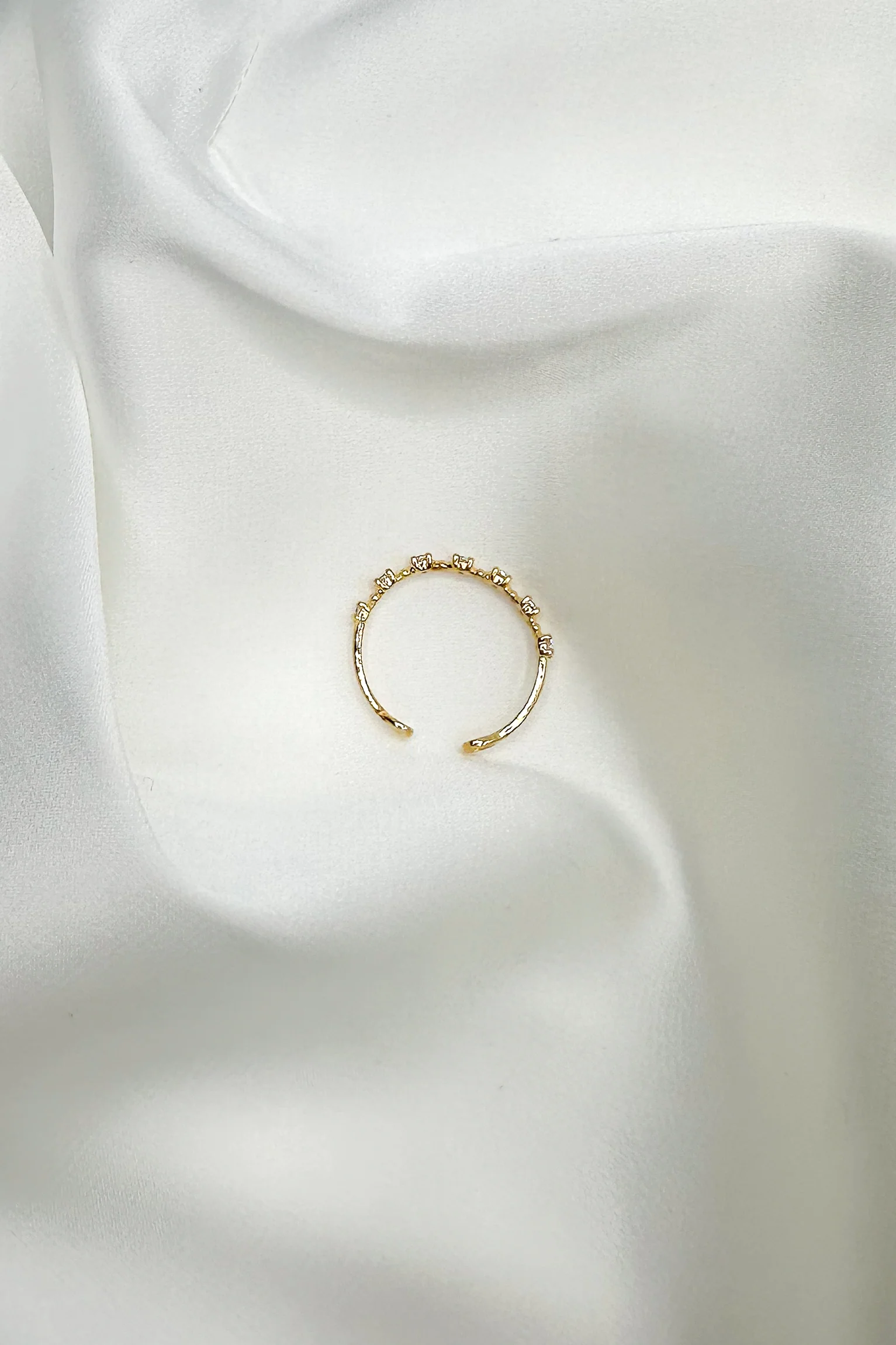 Olivia Rhinestone & Gold Skinny Ring - Image 3