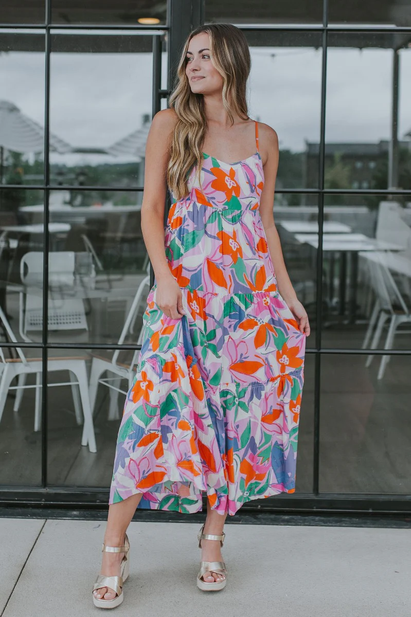 Pacific Coast Floral Midi Dress