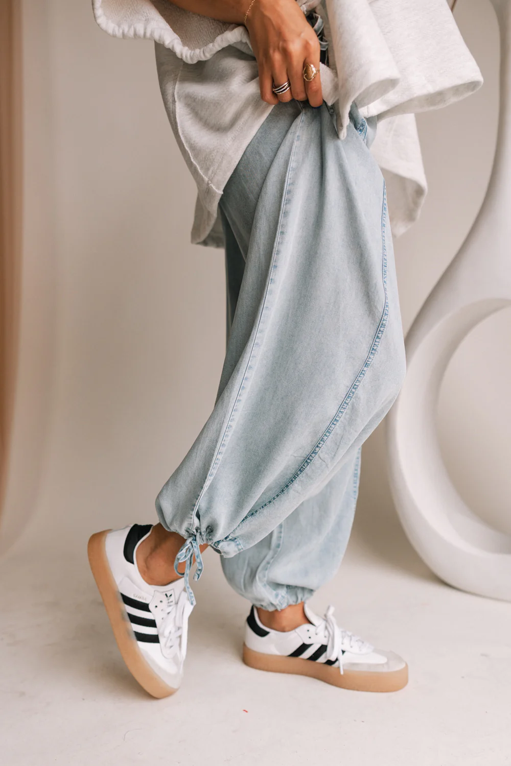 Paige Blue Drawstring Pants - Image 3