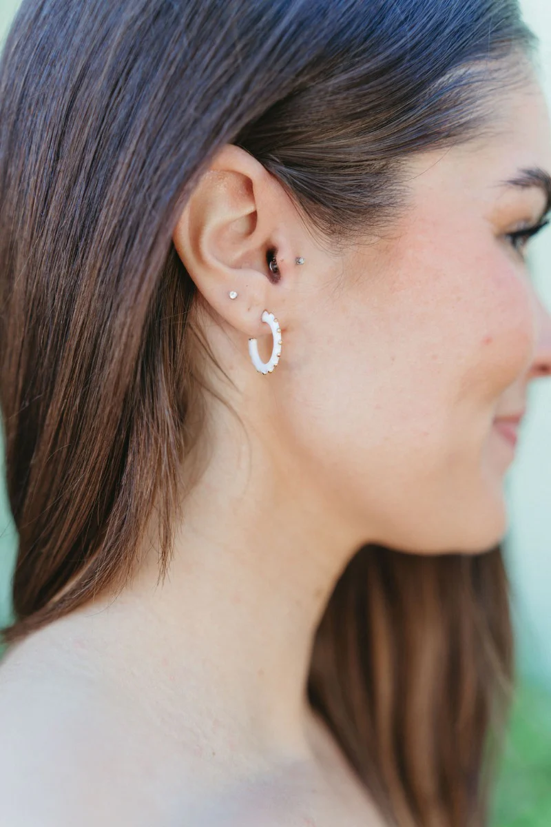 Paint The Town Earring in White