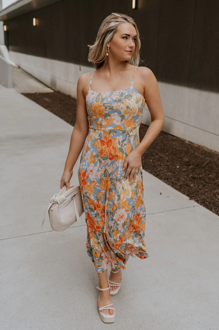 Paislee Multi Floral Midi Dress