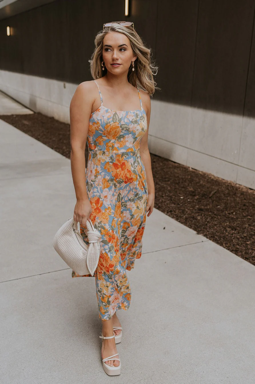 Paislee Multi Floral Midi Dress - Image 6