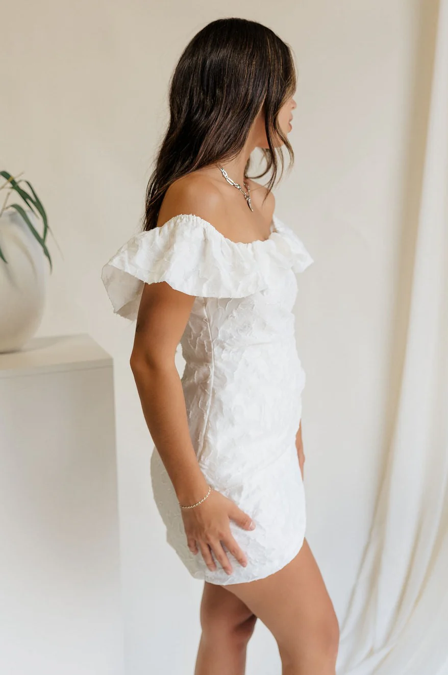 Paisley Off White Floral Mini Dress - Image 3