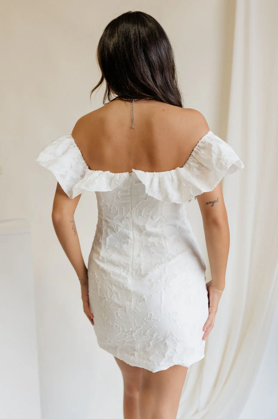 Paisley Off White Floral Mini Dress - Image 5
