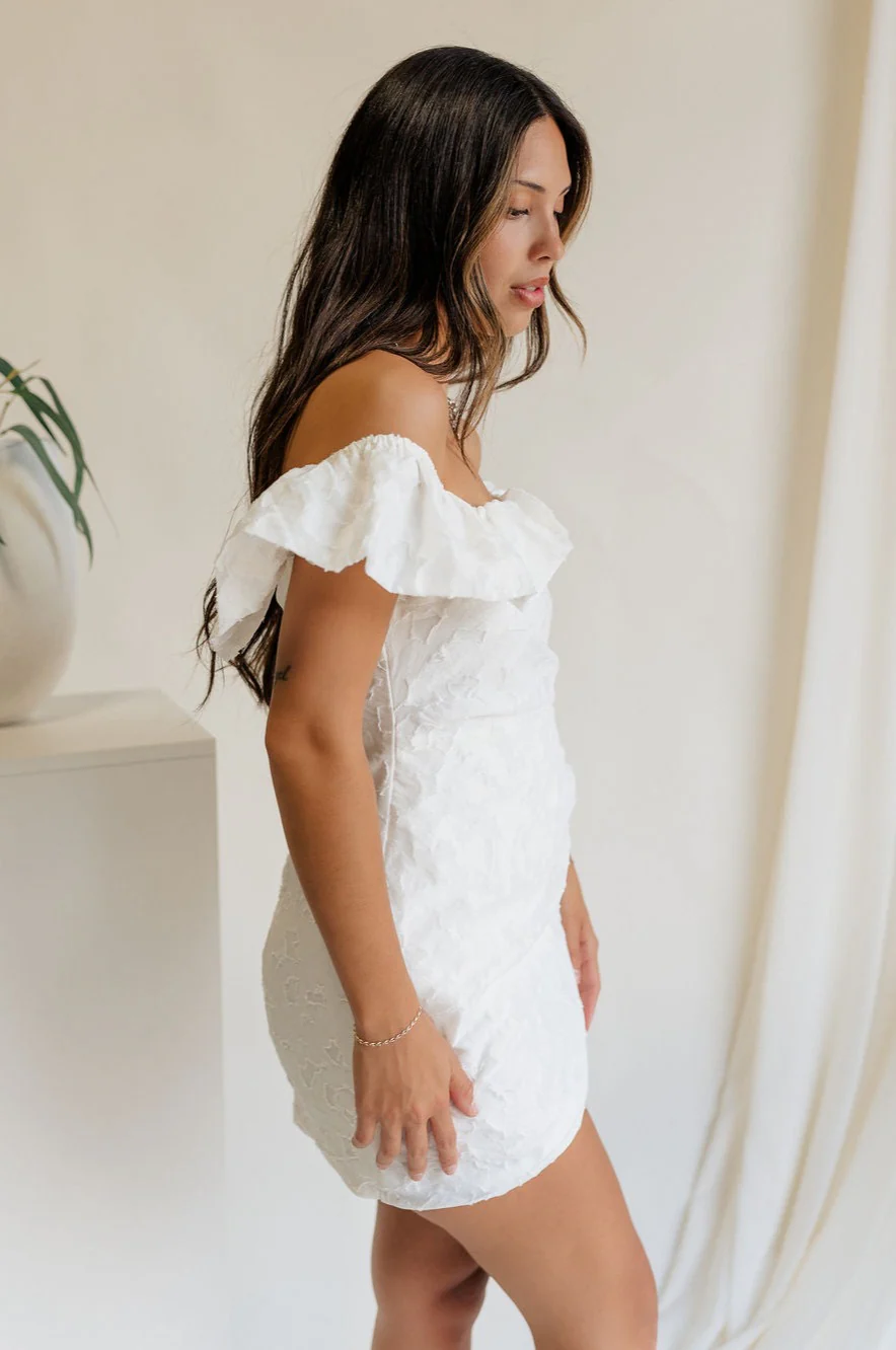 Paisley Off White Floral Mini Dress - Image 7