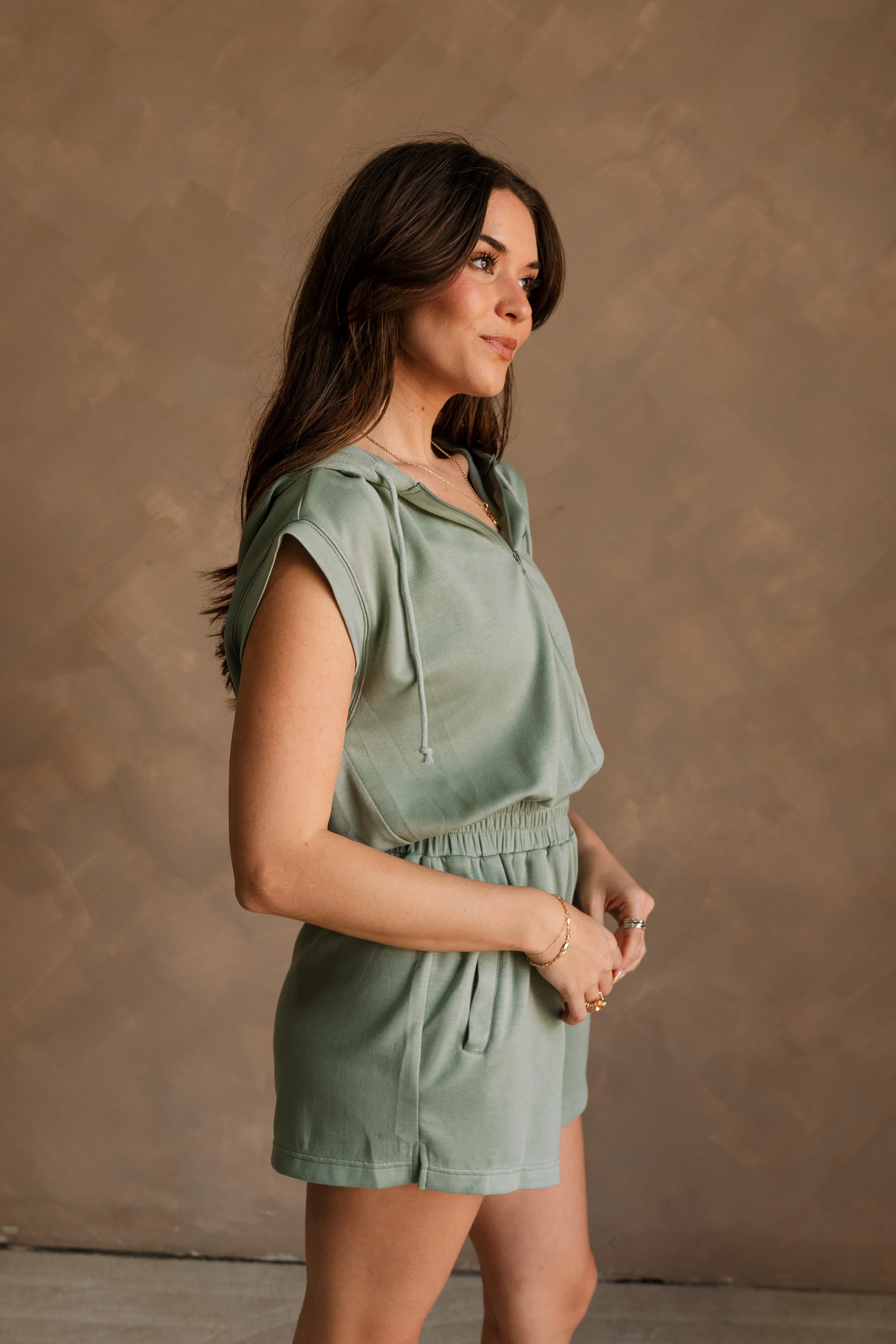 Parker Sage Green Butter Soft Romper - Image 6