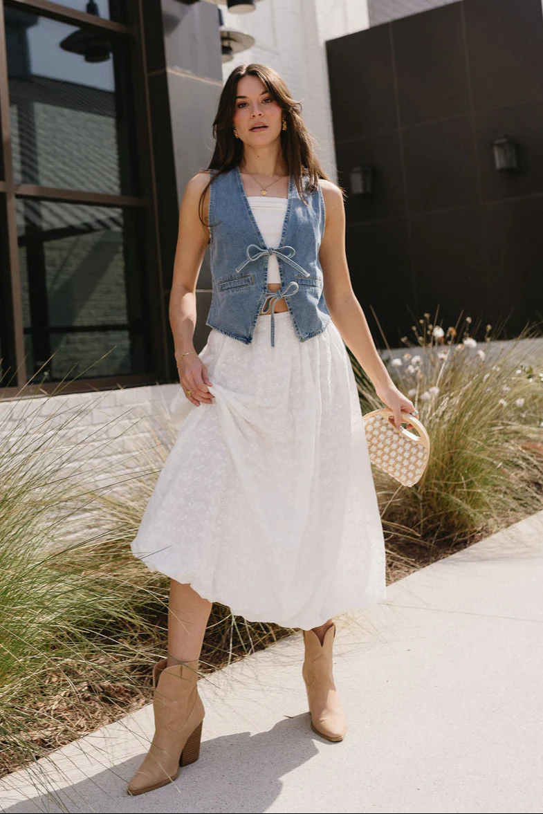 Paula Denim Tie-Front Vest - Image 2
