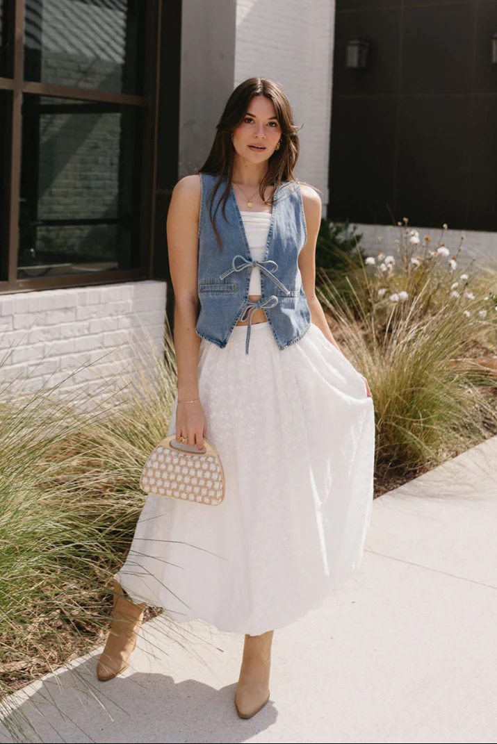 Paula Denim Tie-Front Vest - Image 4