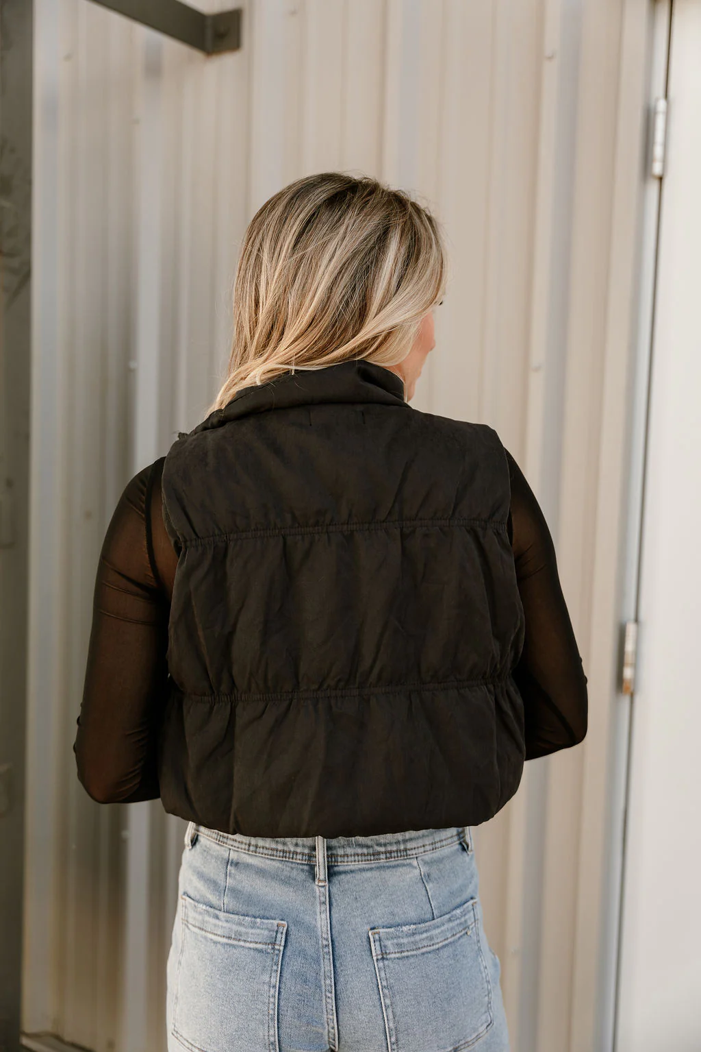Payton Black Puffer Vest - Image 7