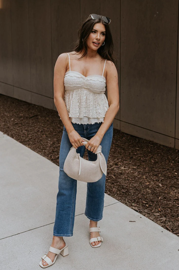 Payton Cream Sheer & Lace Tank - Image 4