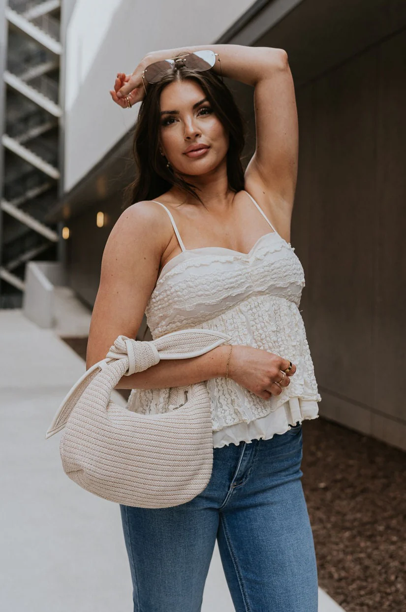 Payton Cream Sheer & Lace Tank - Image 5