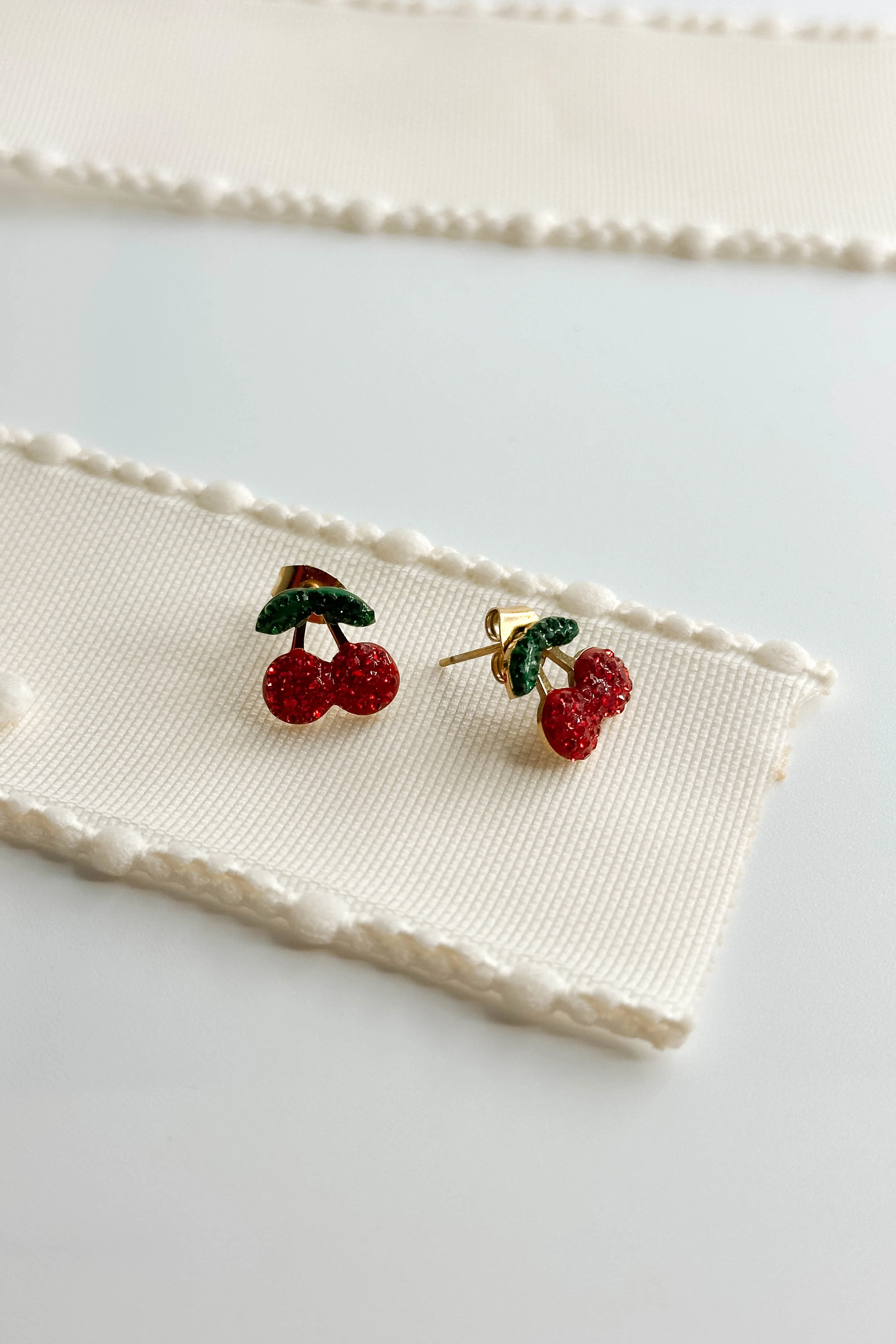 Penelope Cherry Stud Earrings - Image 2