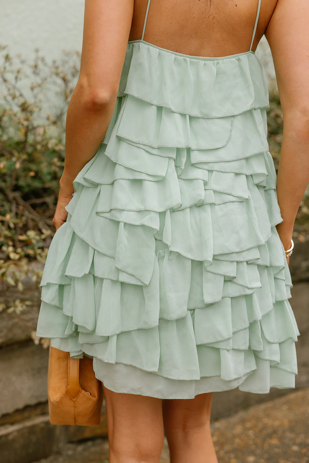 Penelope Mint Green Tiered Mini Dress - Image 3