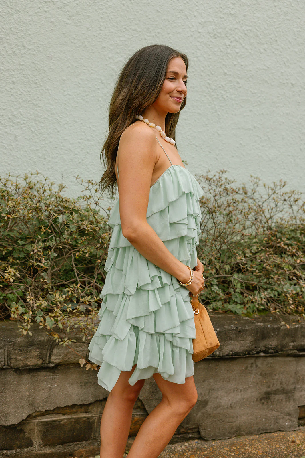 Penelope Mint Green Tiered Mini Dress - Image 4