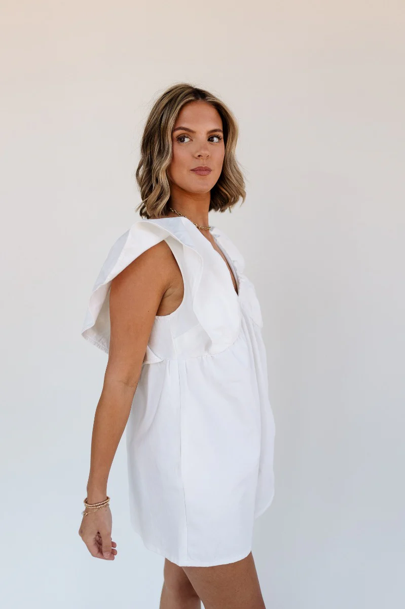 Peyton Off White Denim Sleeveless Romper - Image 3