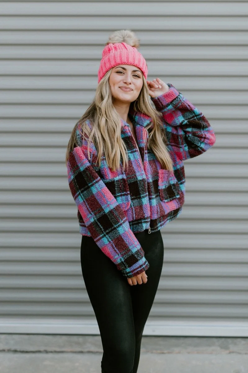 Plaid About You Teddy Jacket - Image 4