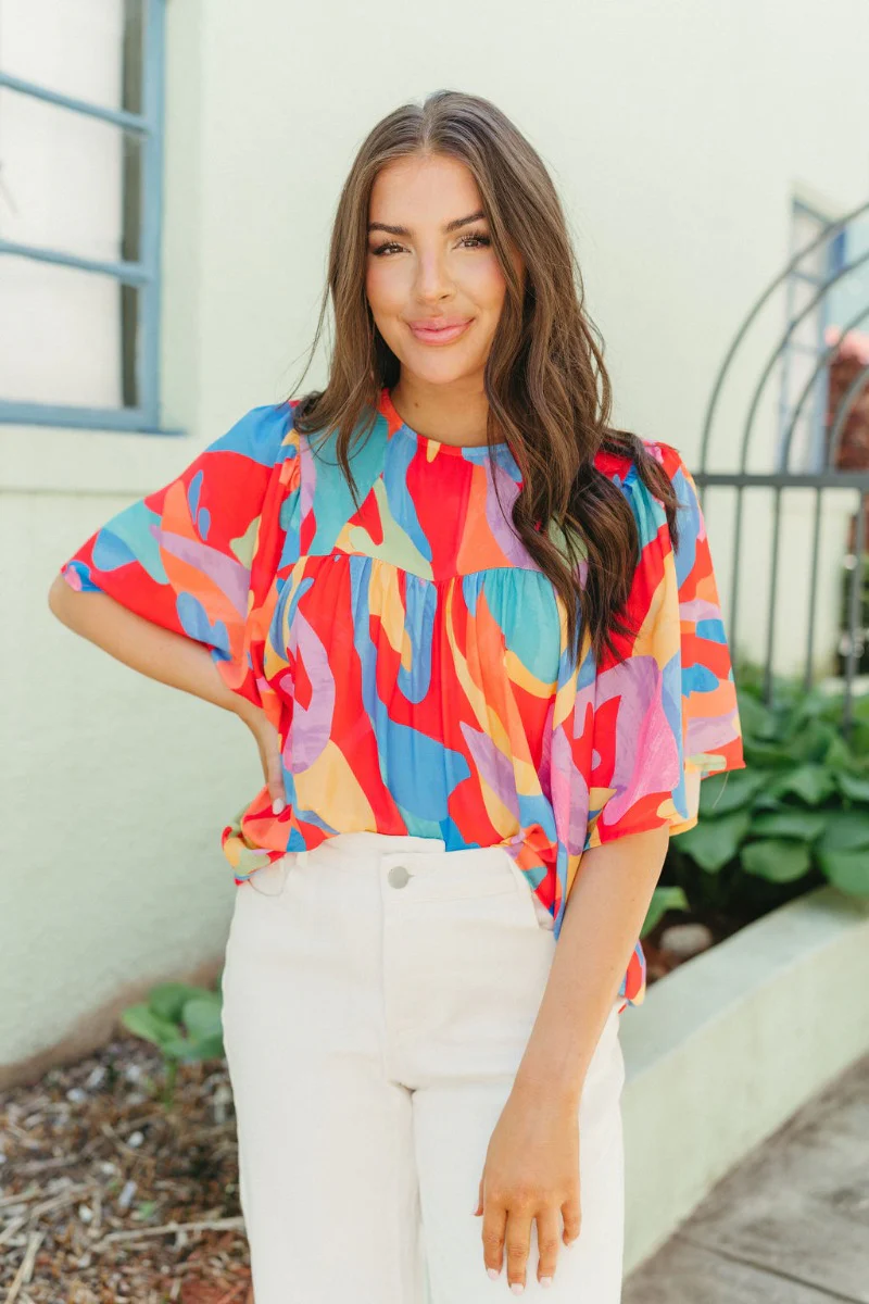 Pop Of Color Blouse