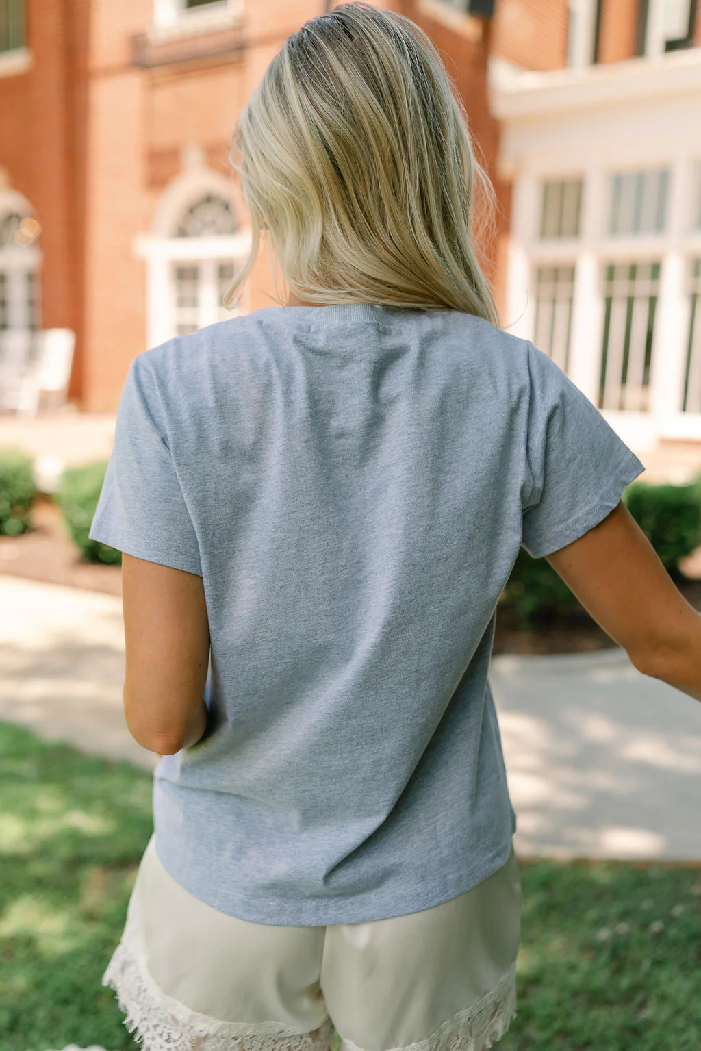 Rachel Heather Grey & Red Lobster Short Sleeve Top - Image 4