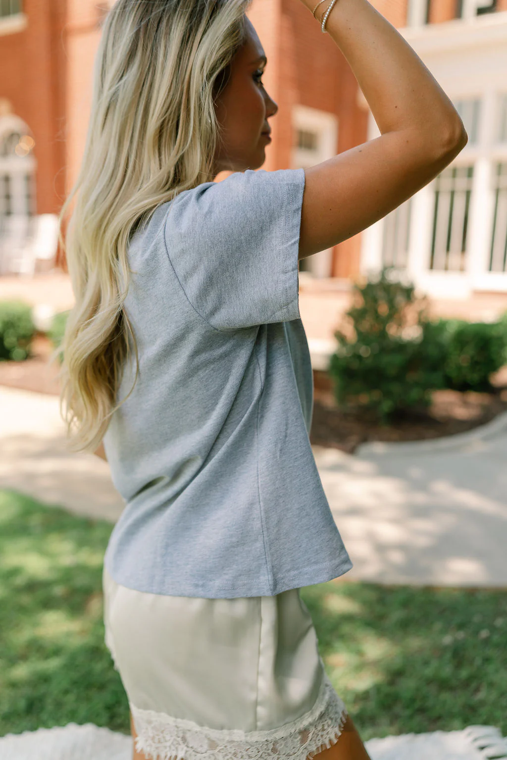 Rachel Heather Grey & Red Lobster Short Sleeve Top - Image 7