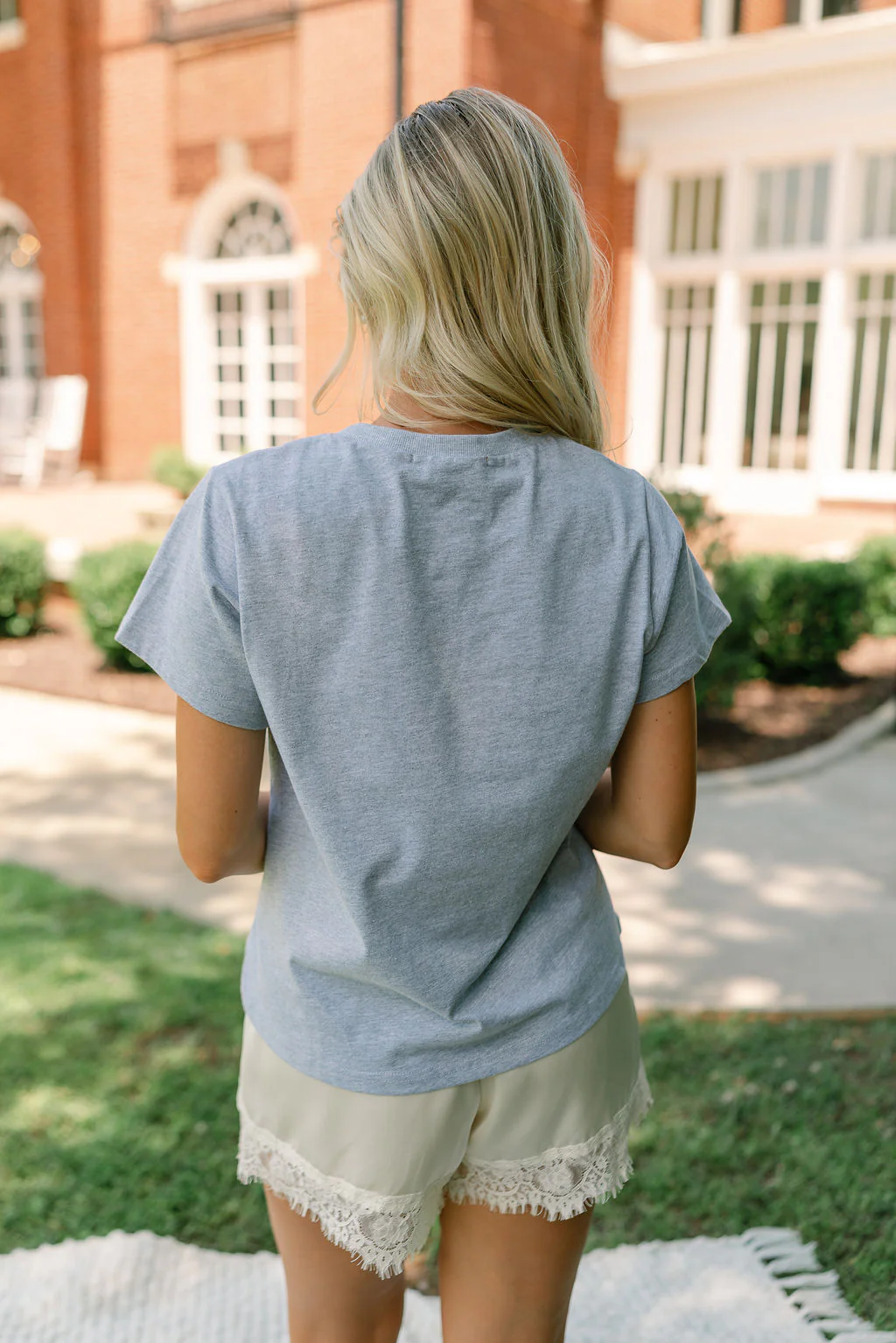 Rachel Heather Grey & Red Lobster Short Sleeve Top - Image 8