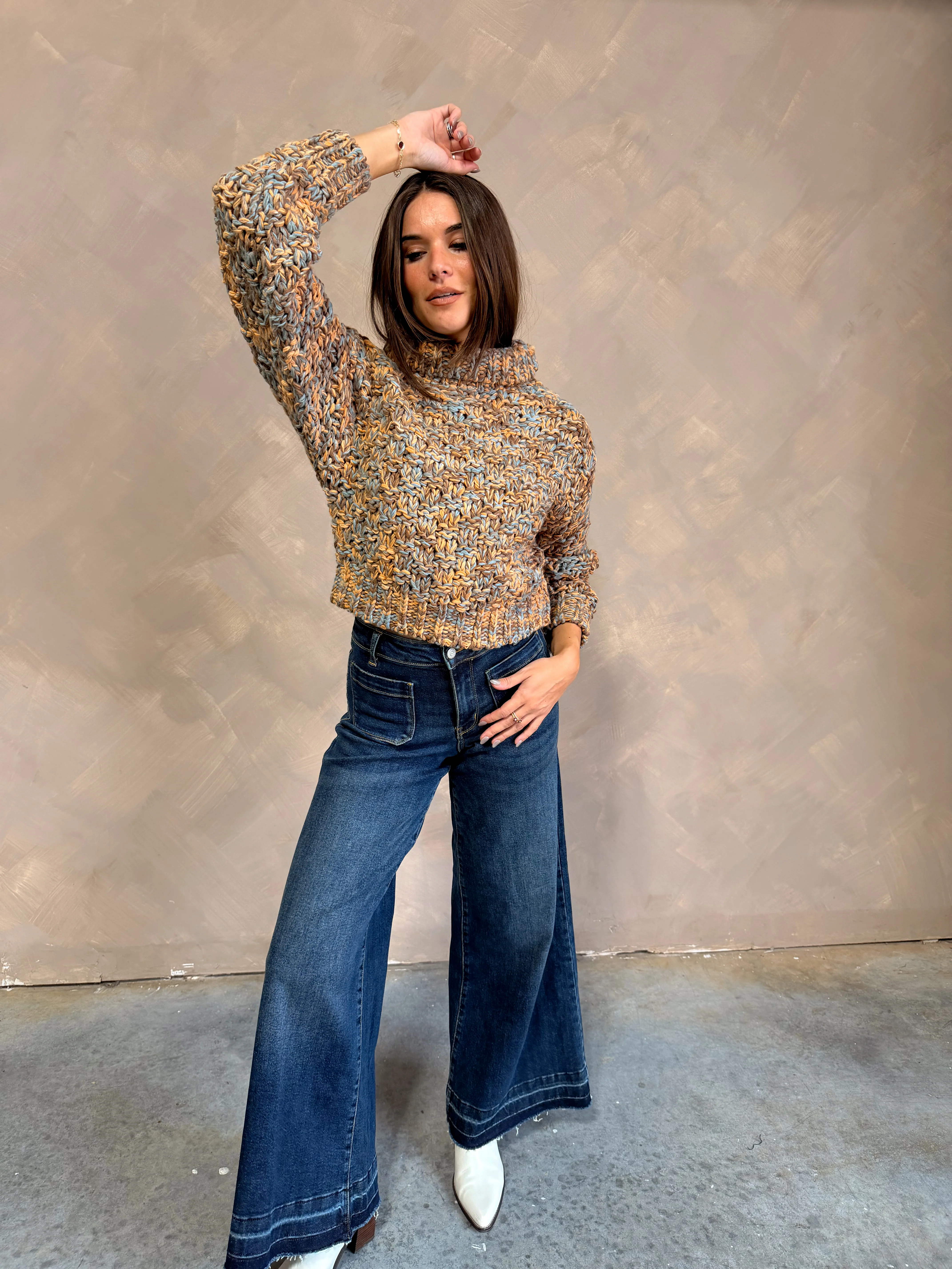 Rachele Multi Color Mock Neck Sweater - Image 2