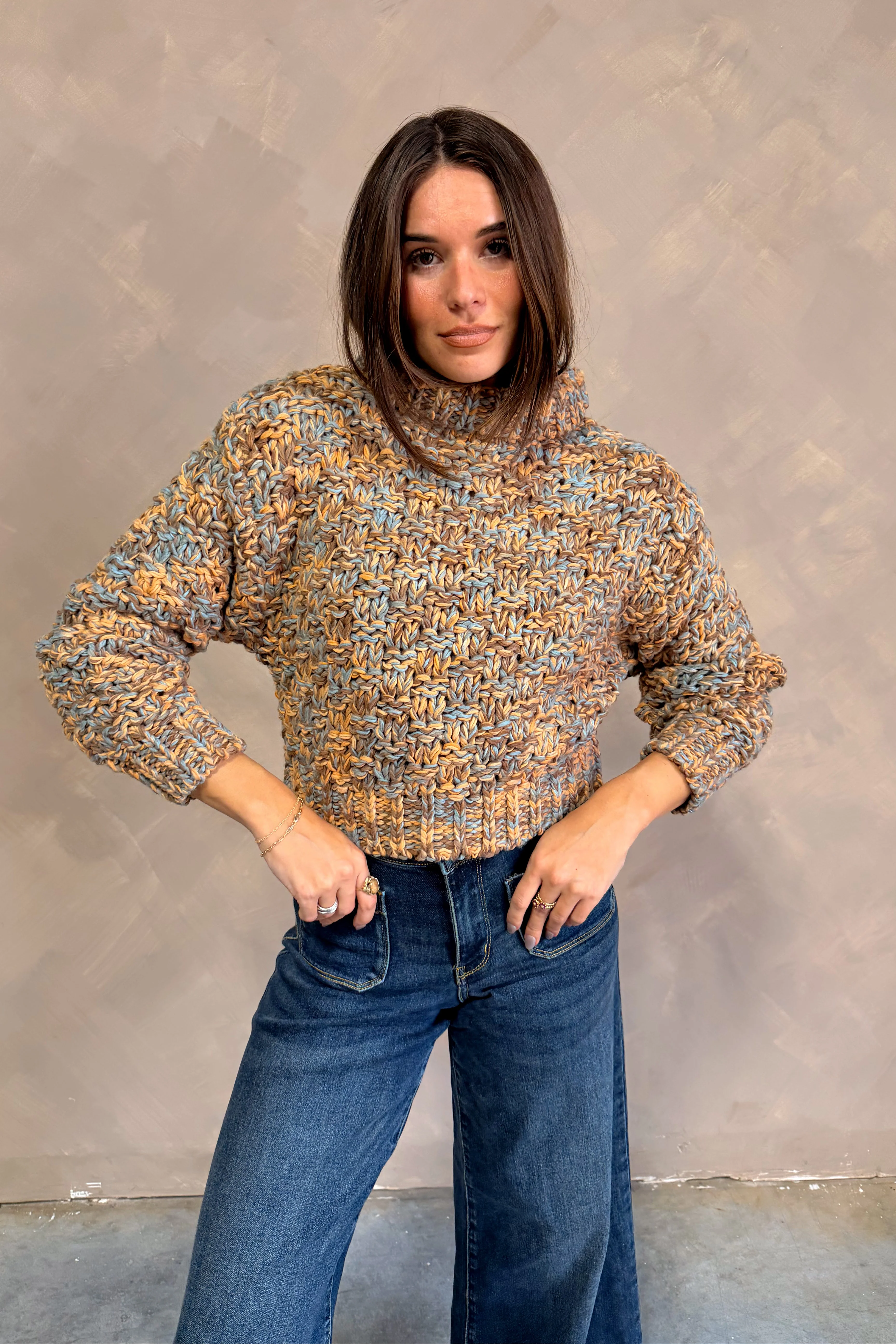 Rachele Multi Color Mock Neck Sweater - Image 7