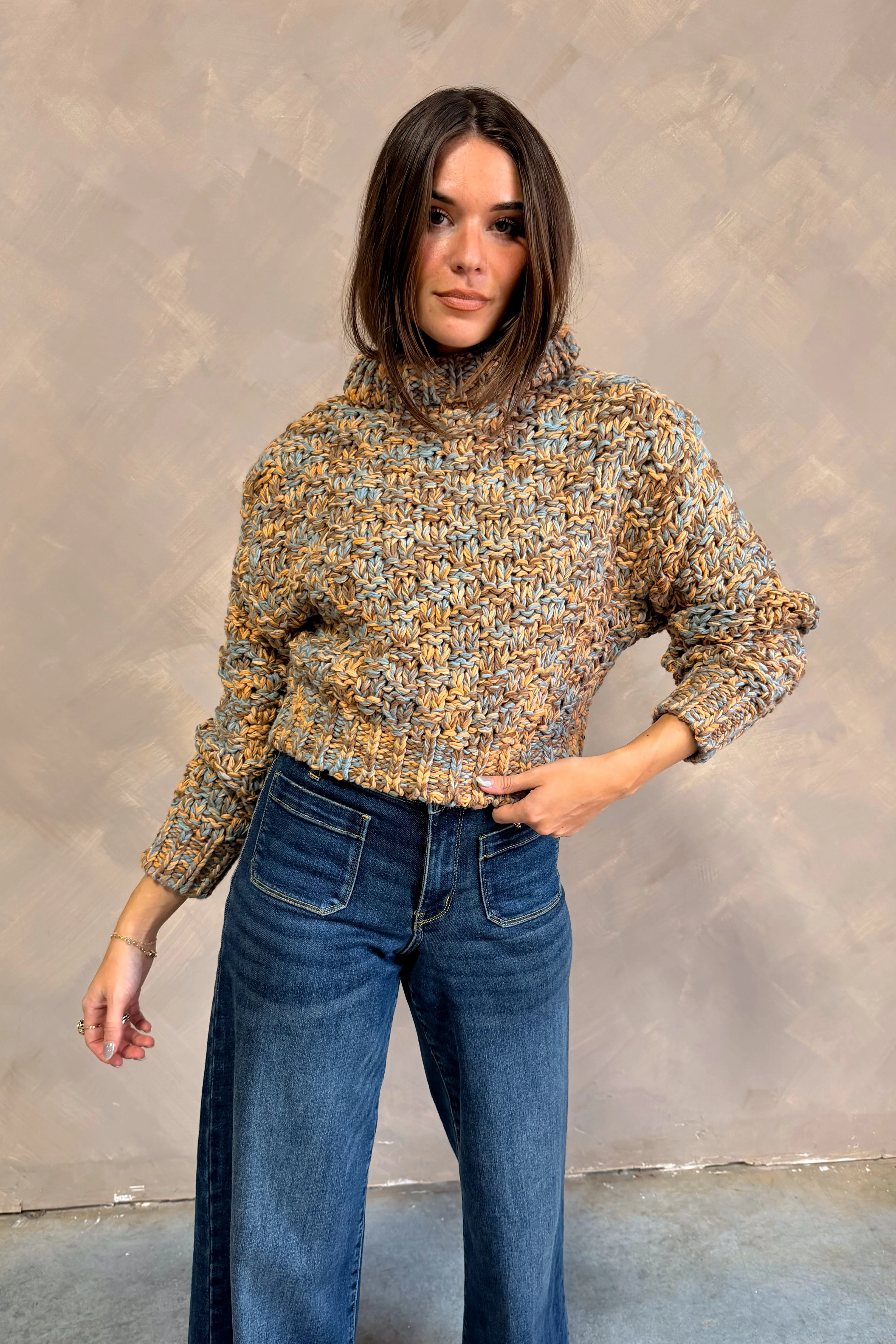 Rachele Multi Color Mock Neck Sweater - Image 8