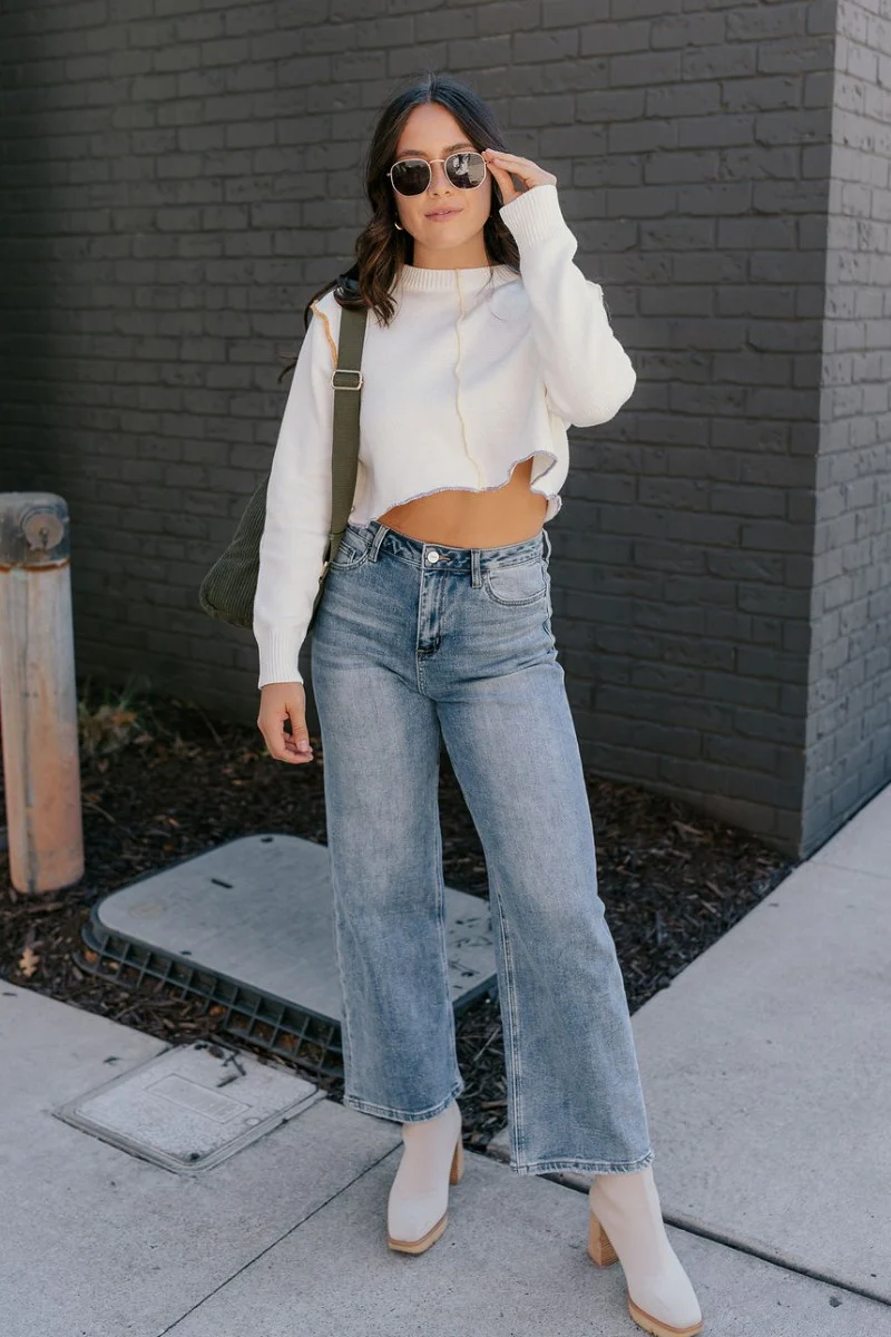 Raegan Ivory Multi-Color Seam Sweater