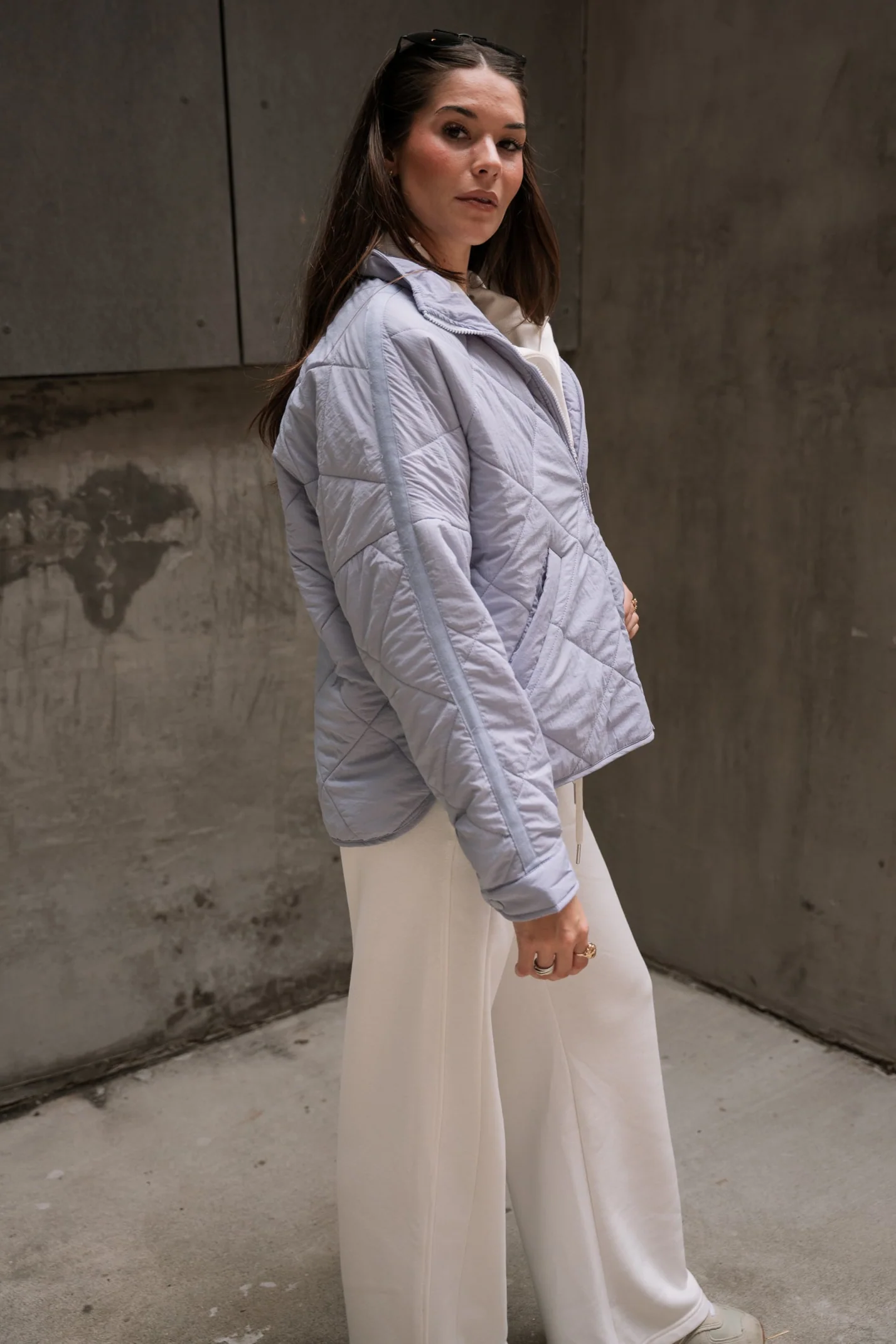 Raelyn Lavender Blue Quilt Puffer Jacket - Image 4