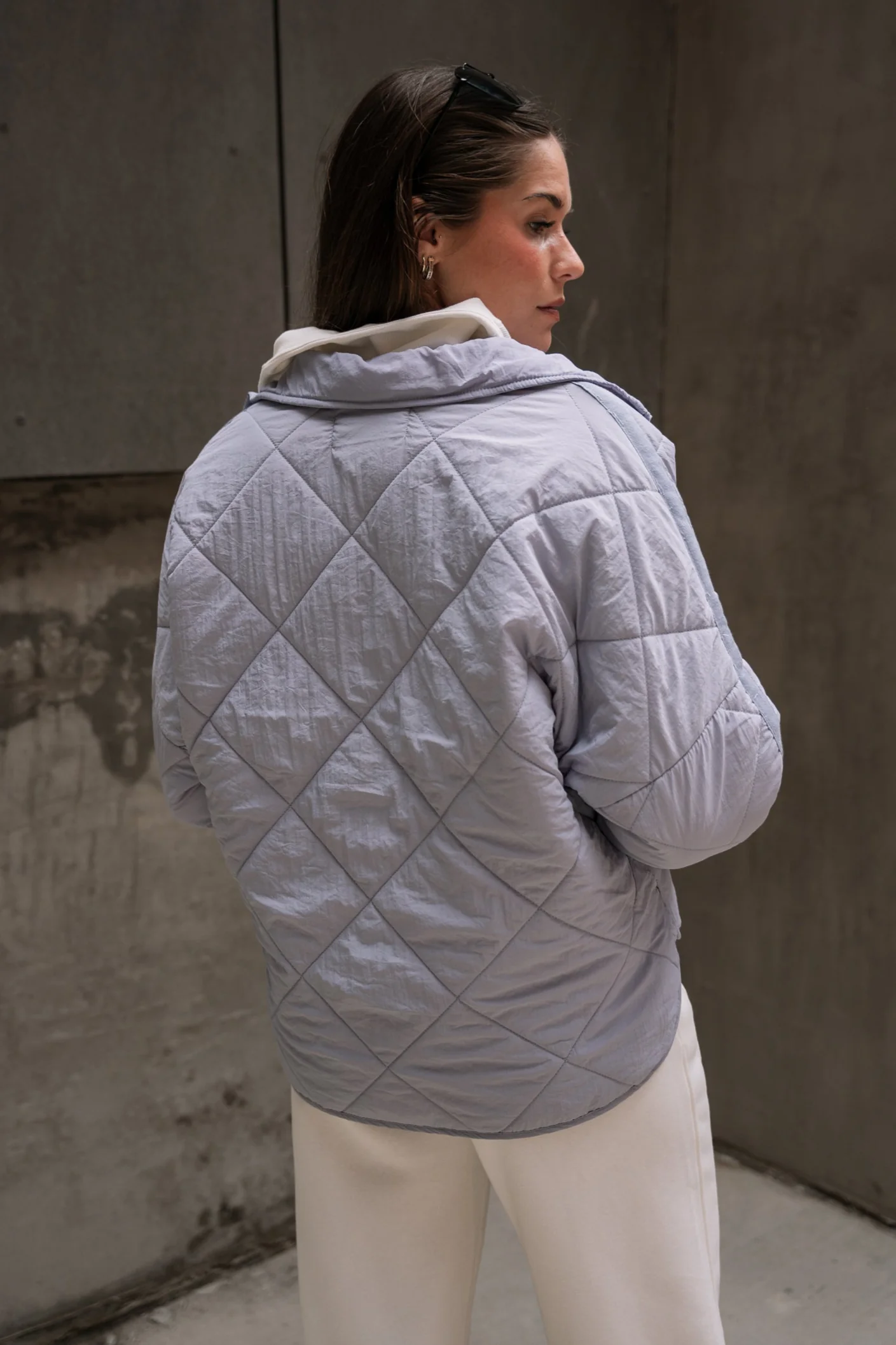 Raelyn Lavender Blue Quilt Puffer Jacket - Image 8