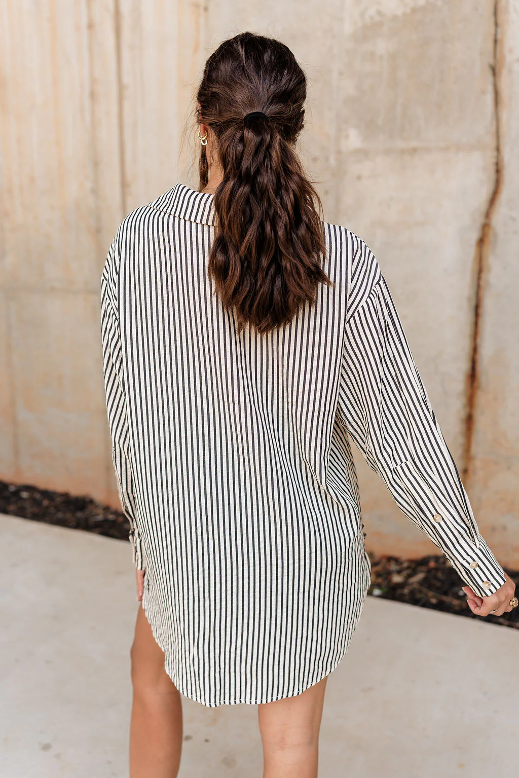 Ragan Black & White Striped Button Up - Image 8