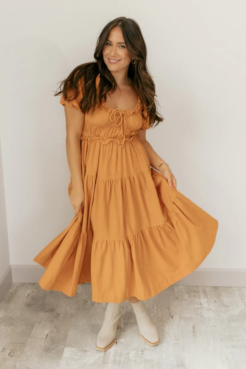 Raina Ginger Tiered Short Sleeve Midi Dress - Image 2