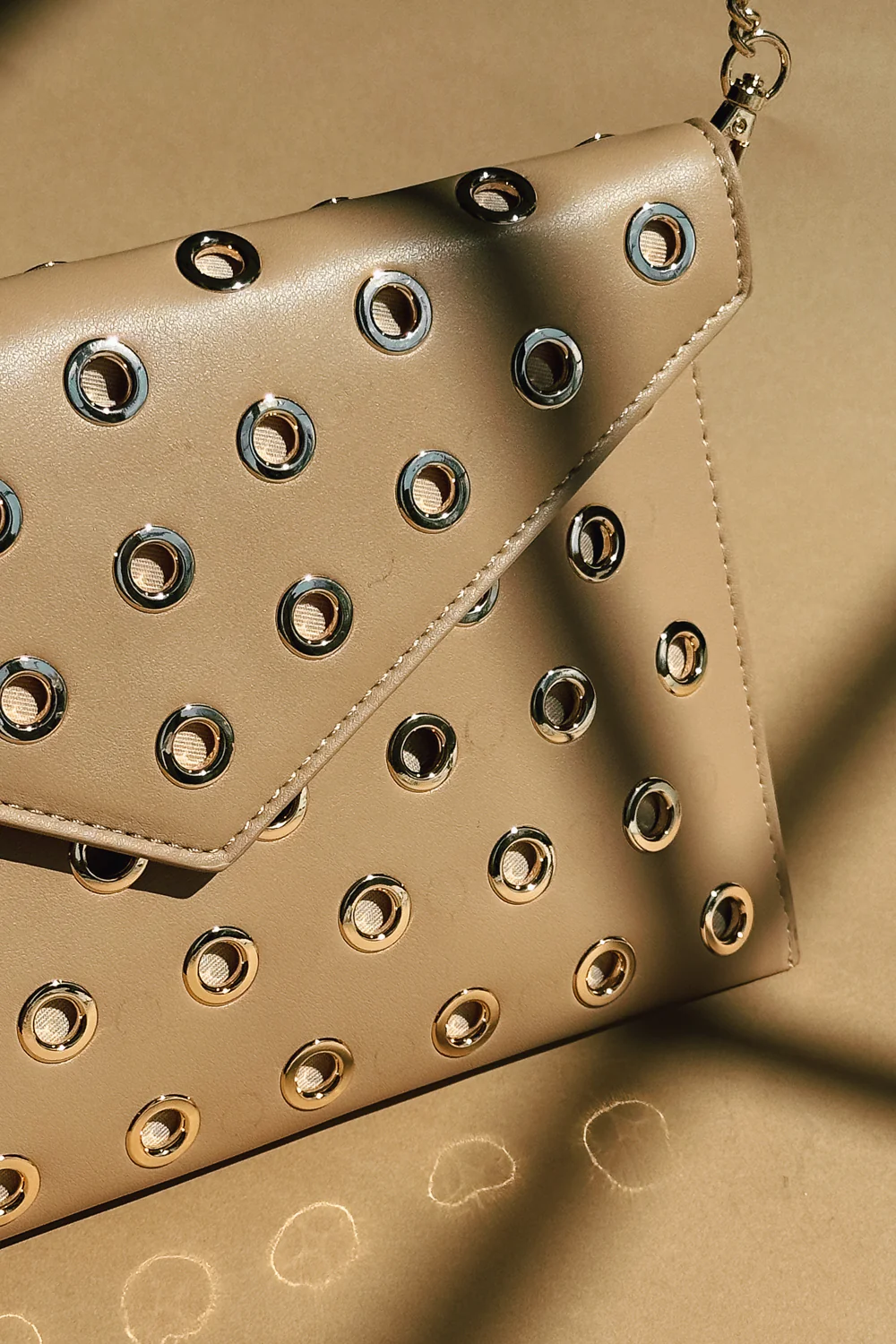Ramona Nude & Gold Embellished Chain Purse - Image 2