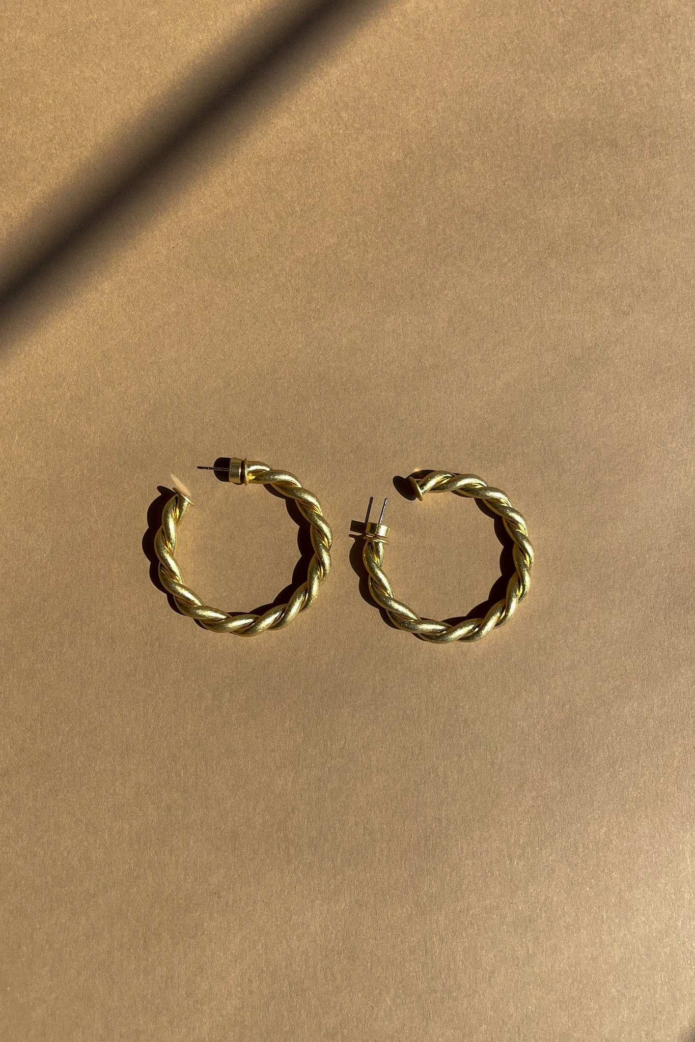 Ramona Twisted Gold Hoop Earrings - Image 3