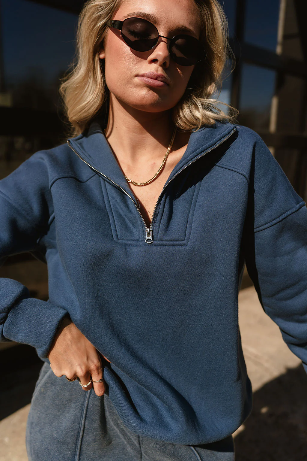 Raquel Blue Quarter-Zip Pullover - Image 2