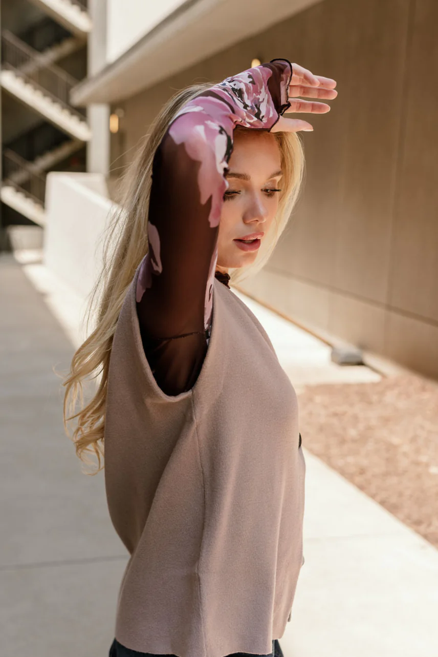 Raven Purple Floral Mesh Long Sleeve Top - Image 5