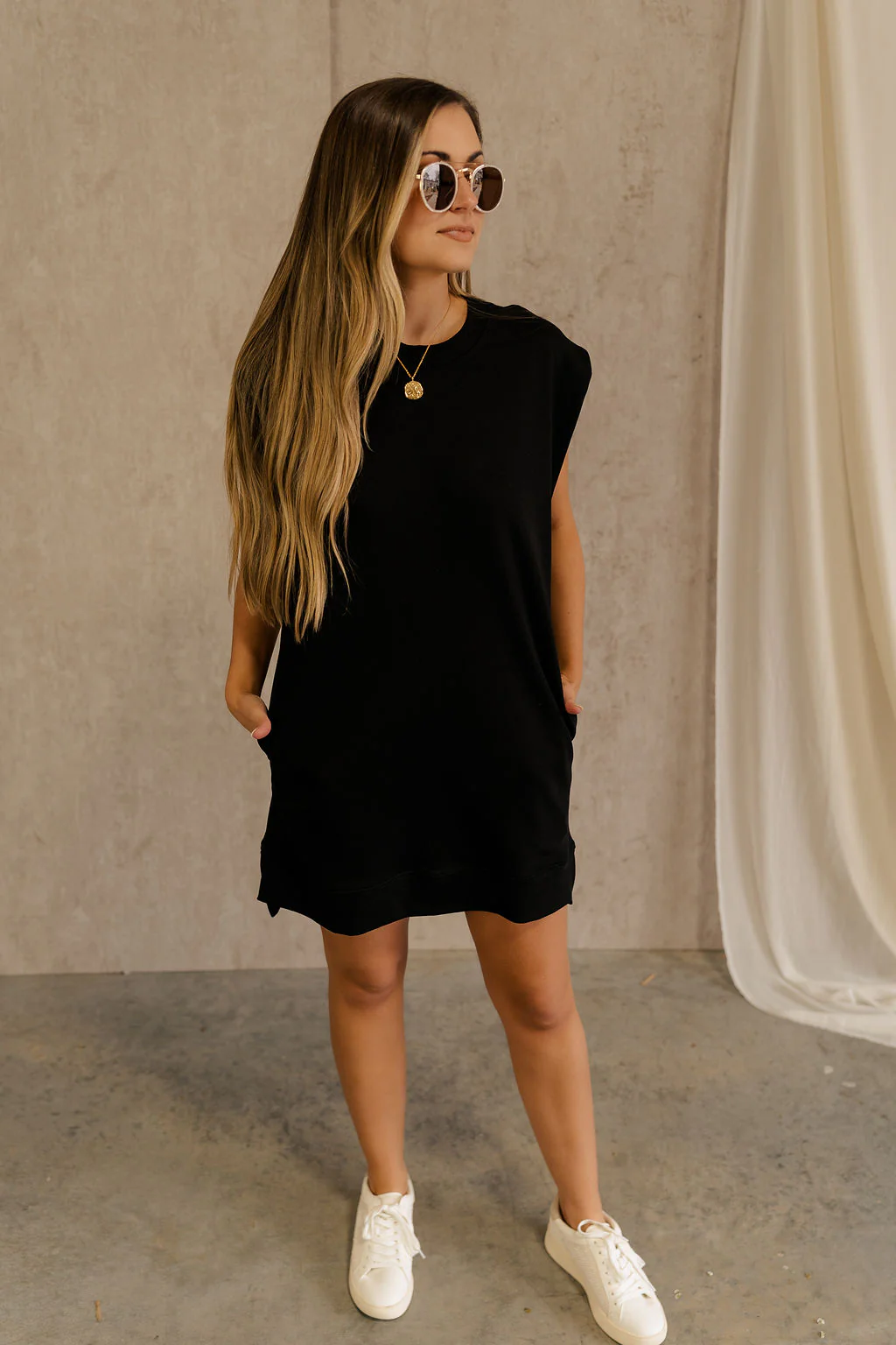 Rayven Black Sleeveless Mini Dress - Image 2